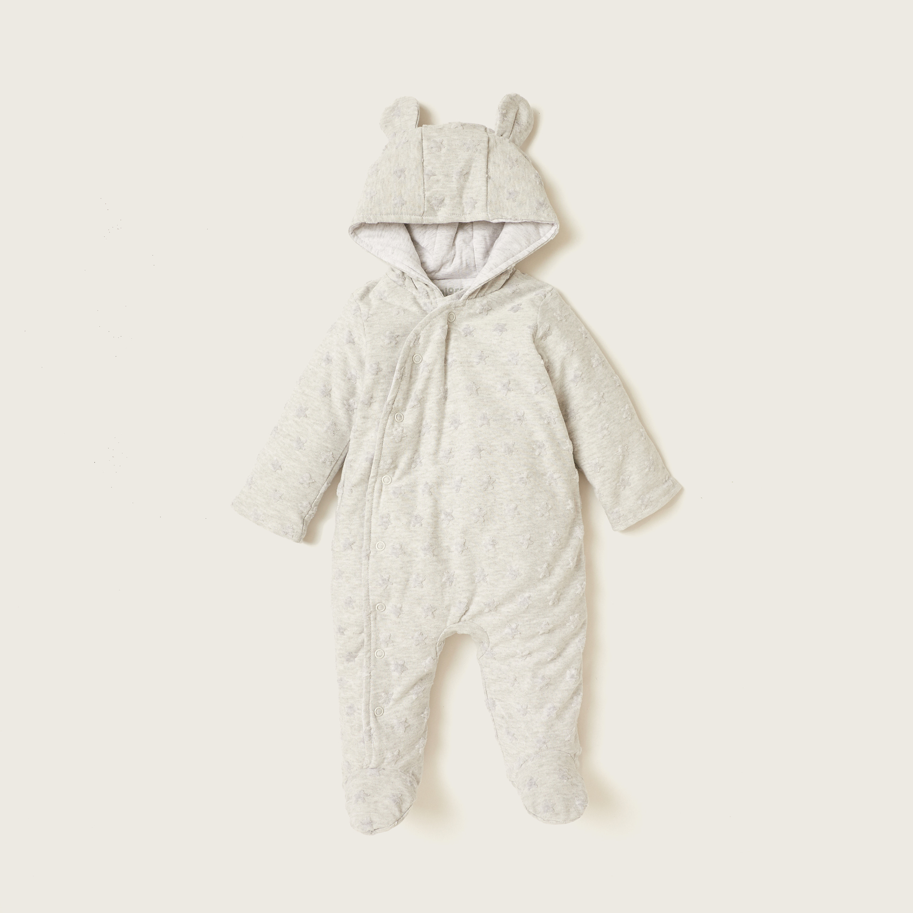 Juniors Self Design Zippered Sleepsuit with Long Sleeves and Hood-baby-boys-clothing-nightwear-sleepsuits-image-1