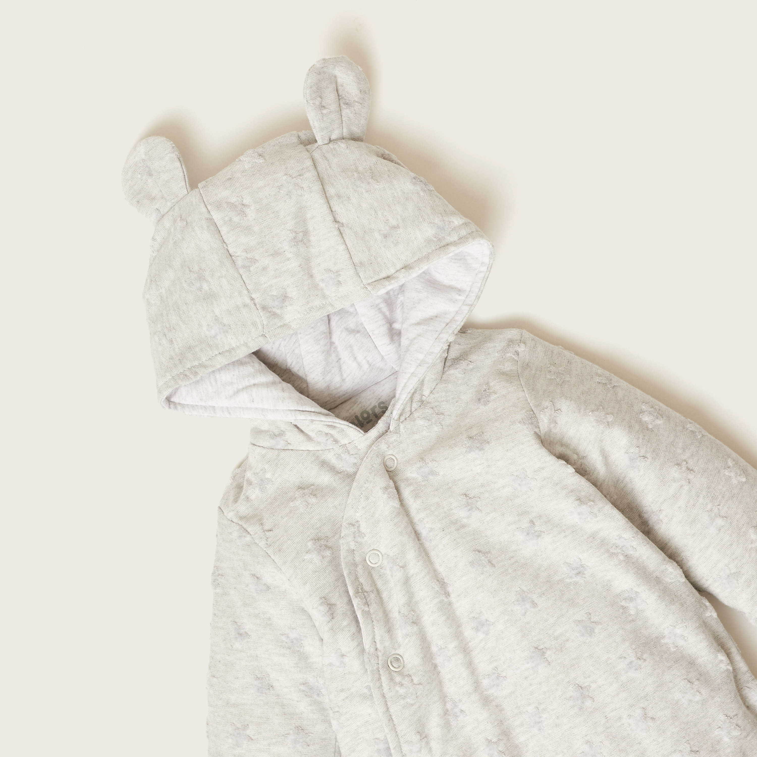 Juniors Self Design Zippered Sleepsuit with Long Sleeves and Hood-baby-boys-clothing-nightwear-sleepsuits-image-2