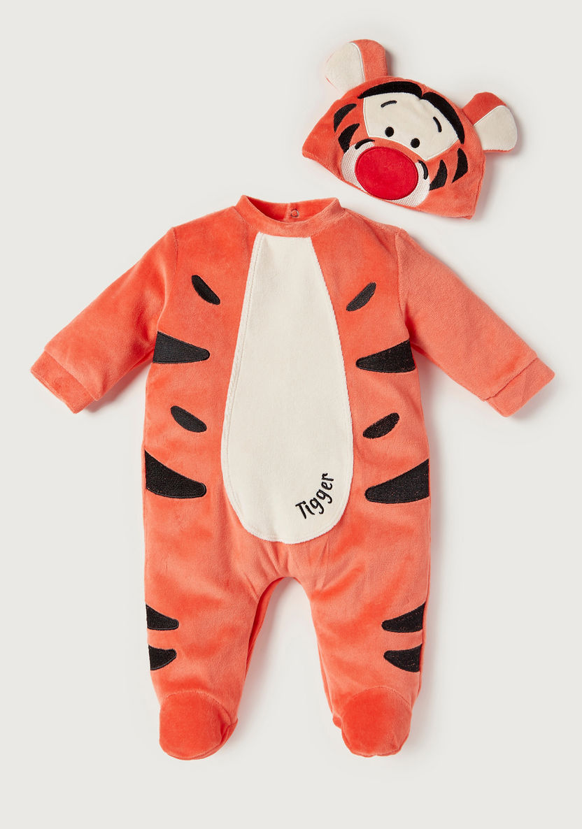 Disney Tiger Print Closed Feet Sleepsuit with Long Sleeves and Cap-Sleepsuits-image-0