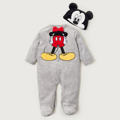 Disney Mickey Mouse Applique Sleepsuit and Cap Set