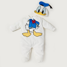 Disney Donald Duck Embroidered Closed Feet Sleepsuit with Cap