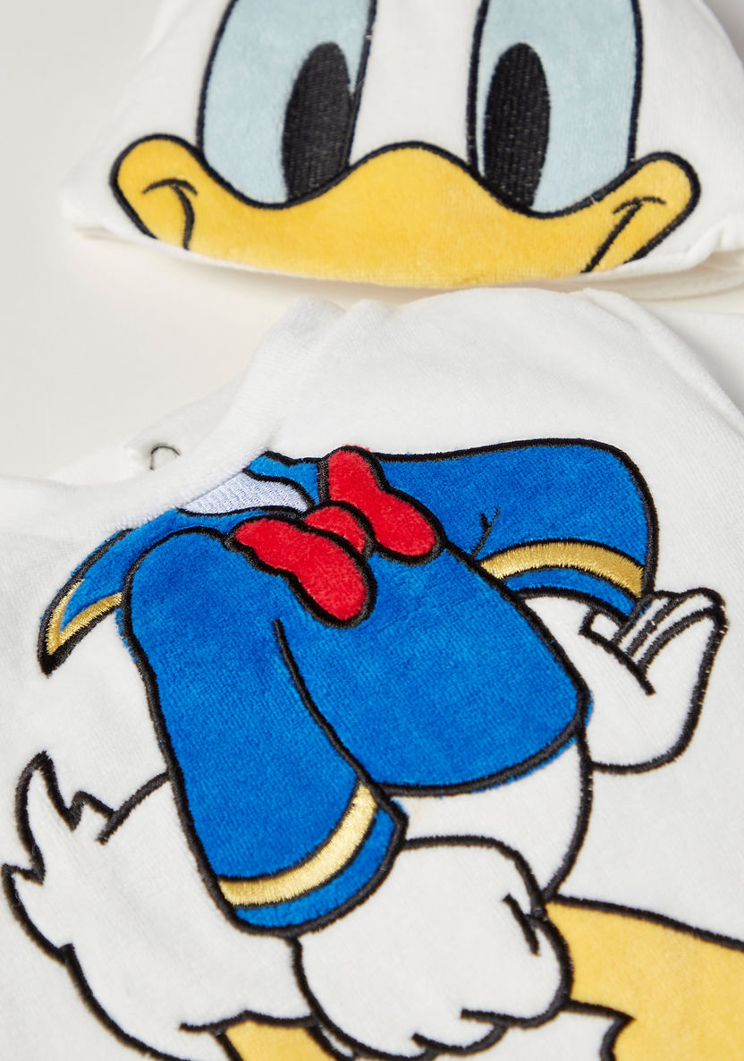 Disney Donald Duck Embroidered Closed Feet Sleepsuit with Cap-Sleepsuits-image-1