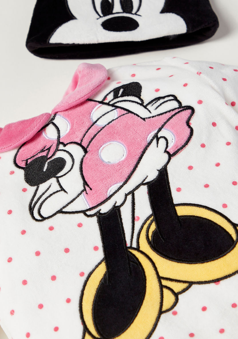 Disney Minnie Mouse Embroidered Closed Feet Sleepsuit with Cap-Sleepsuits-image-1