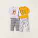 Juniors Printed Long Sleeves T-shirt and Pyjamas - Set of 2-Pyjama Sets-thumbnail-0