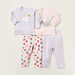 Juniors Printed 4-Piece T-shirt and Full Length Pyjama Set-Pants-thumbnail-0