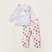 Juniors Printed 4-Piece T-shirt and Full Length Pyjama Set-Pants-thumbnail-2