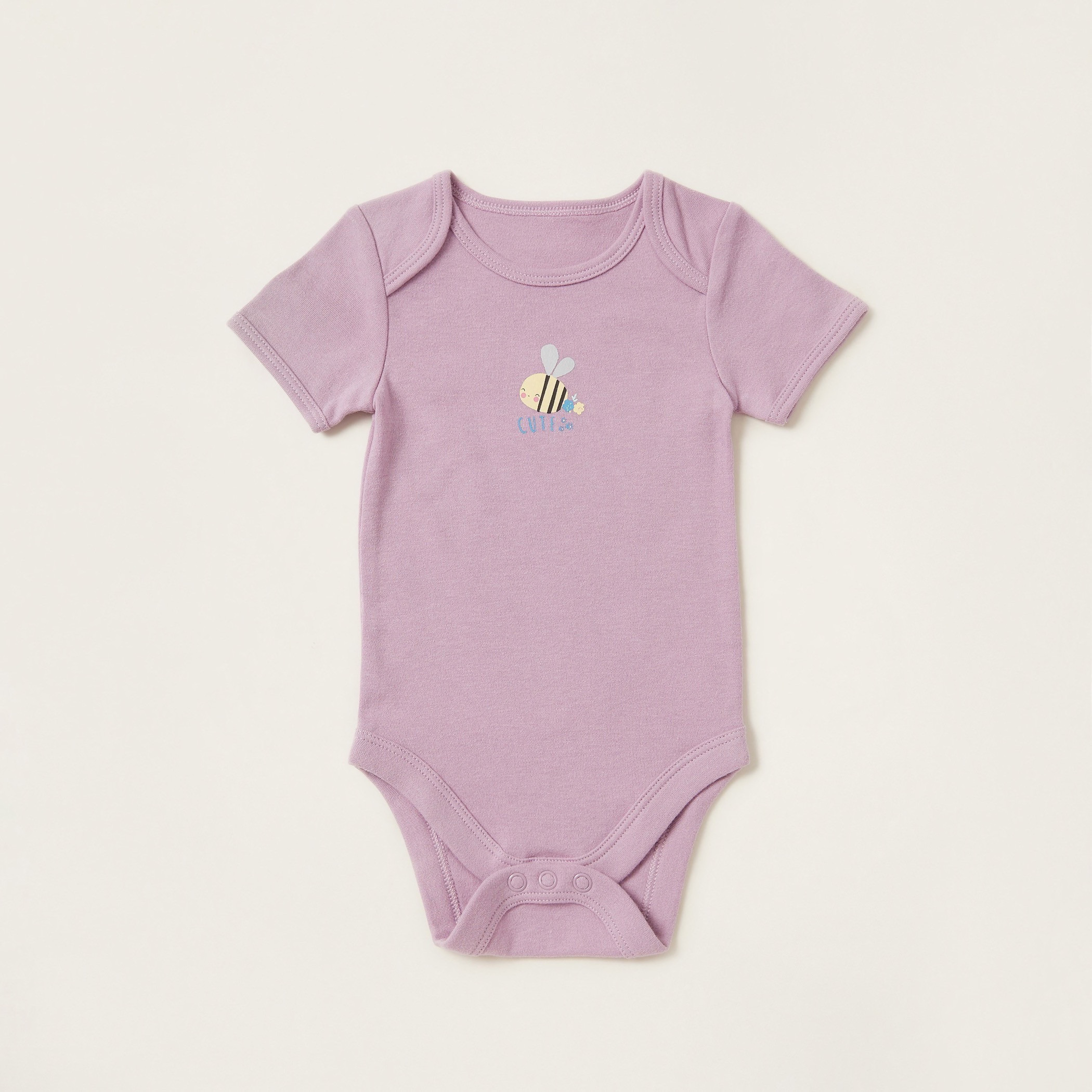 Juniors Printed Bodysuit with Short Sleeves - Set of 7-baby-girls-clothing-bodysuits-image-4