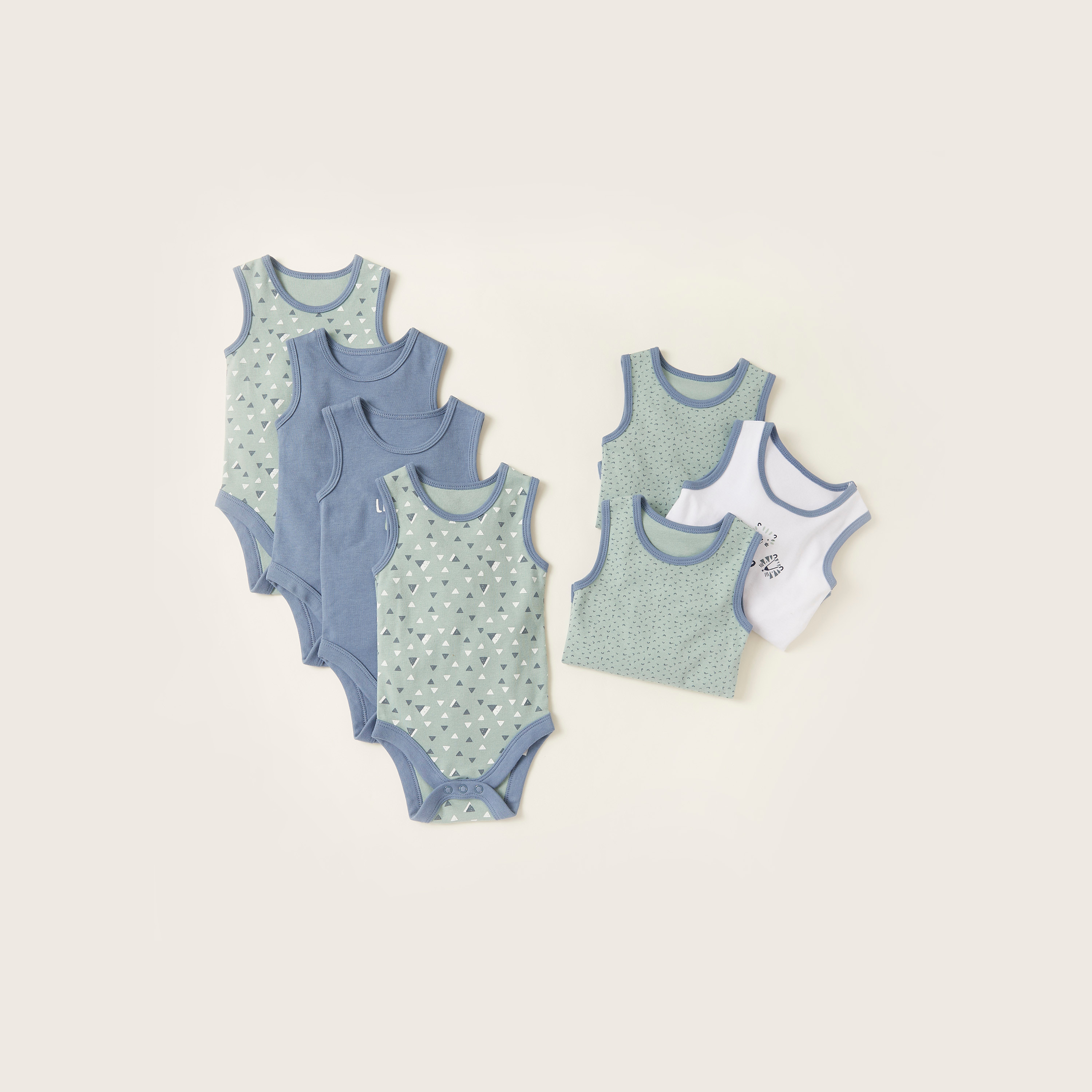 Juniors Printed Sleeveless Bodysuit - Set of 7-baby-boys-clothing-multipacks-image-1