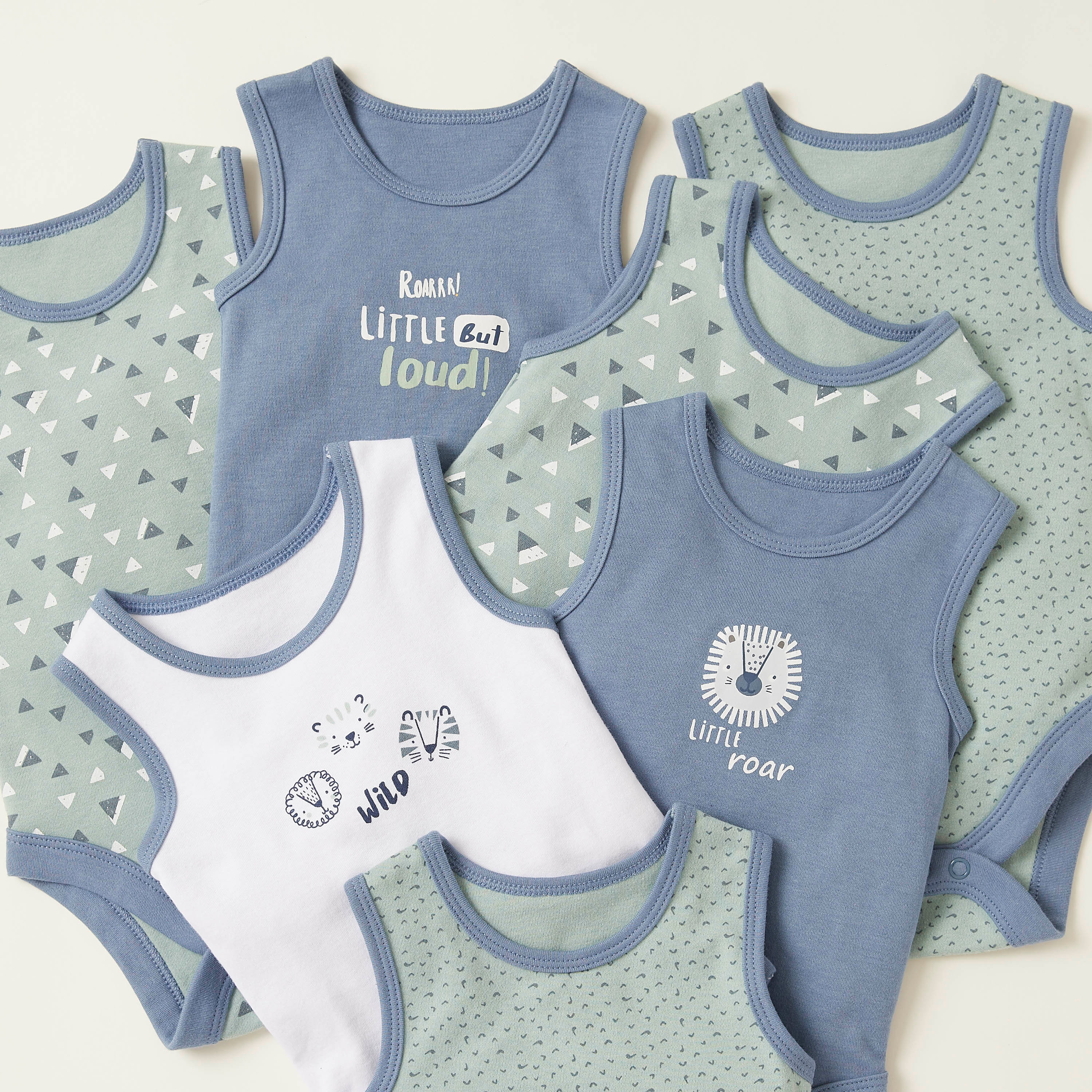 Juniors Printed Sleeveless Bodysuit - Set of 7-baby-boys-clothing-multipacks-image-2