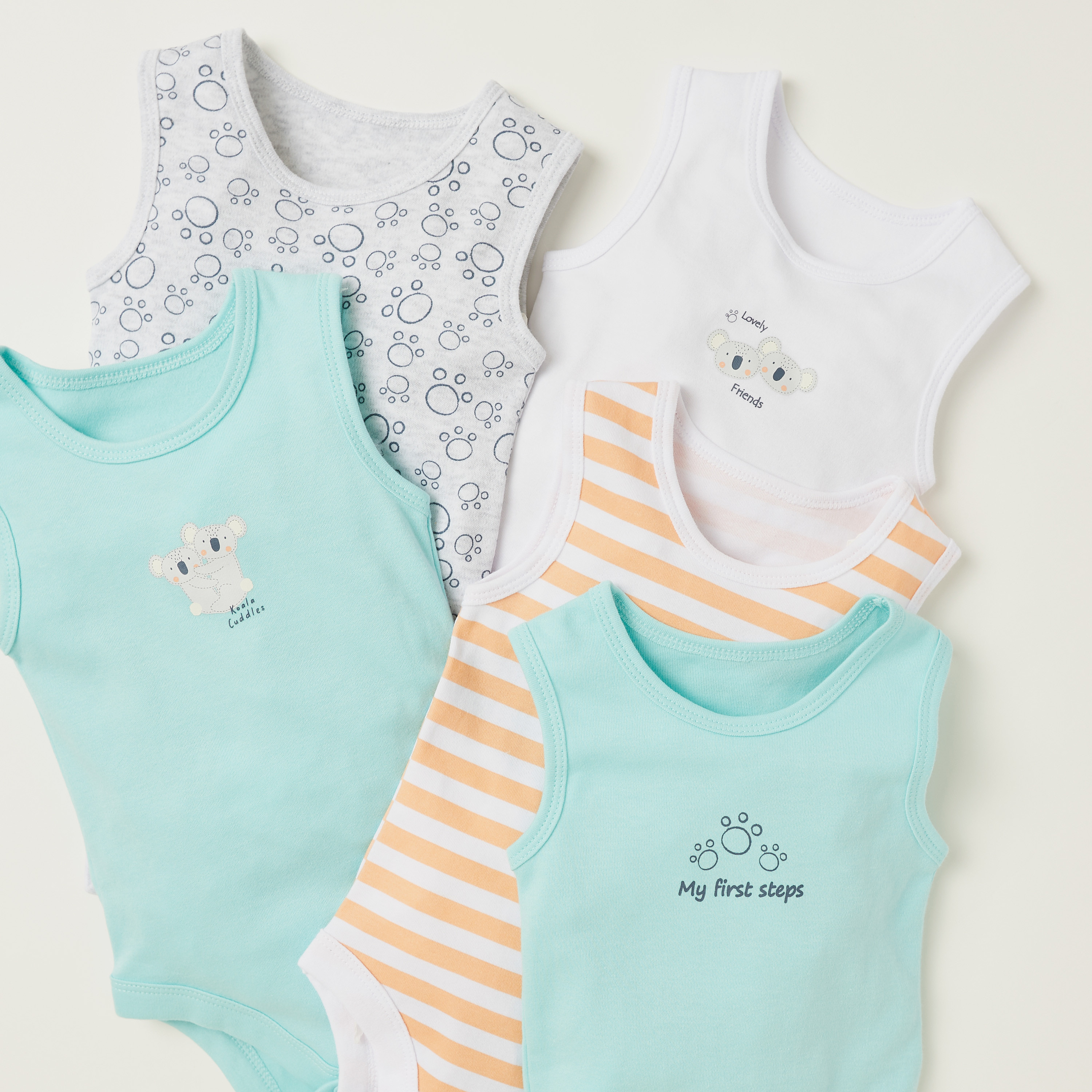 Juniors Printed Sleeveless Bodysuit - Set of 7-baby-boys-clothing-multipacks-image-2