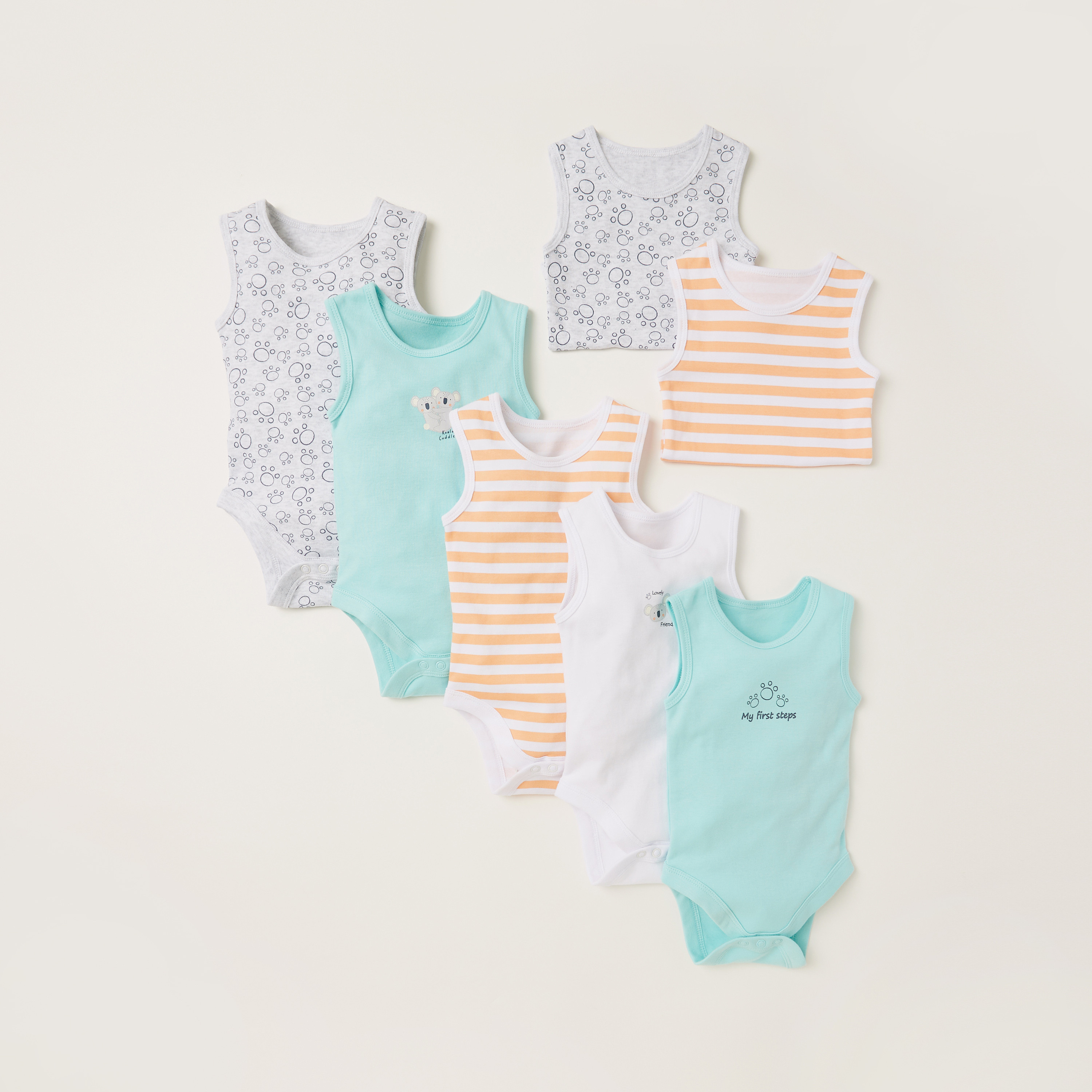 Juniors Printed Sleeveless Bodysuit - Set of 7-baby-boys-clothing-multipacks-image-5