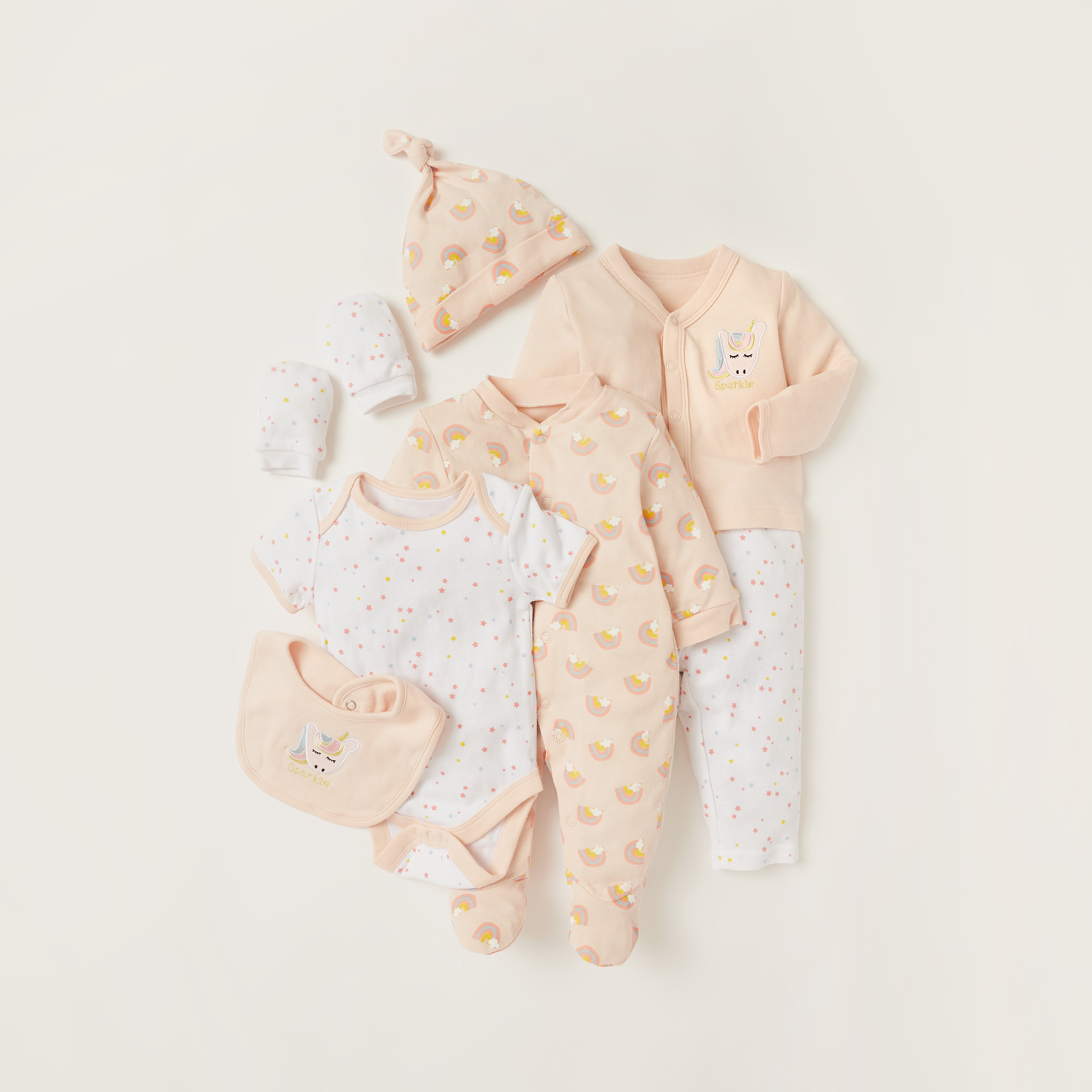 Buy Baby Girls Juniors 7 Piece Printed Clothing Set Online Centrepoint UAE