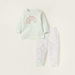 Juniors Graphic Embroidered T-shirt and Printed Pyjama - Set of 2-Pyjama Sets-thumbnail-1