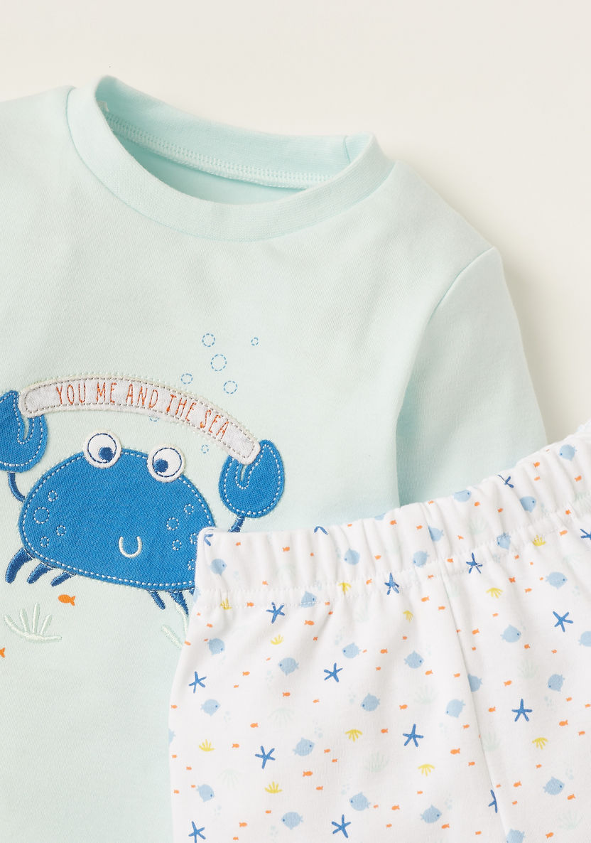 Juniors 4-Piece Printed T-shirt and Pyjama Set-Pyjama Sets-image-2