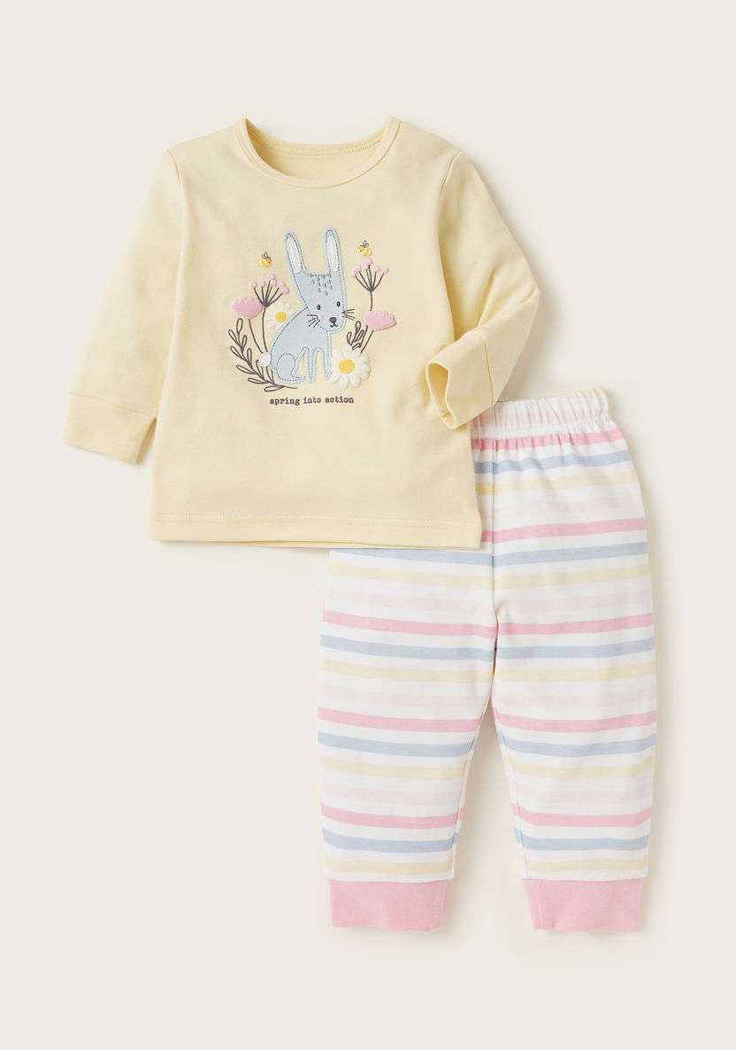 Juniors 4-Piece Printed T-shirt and Pyjama Set-Pyjama Sets-image-3