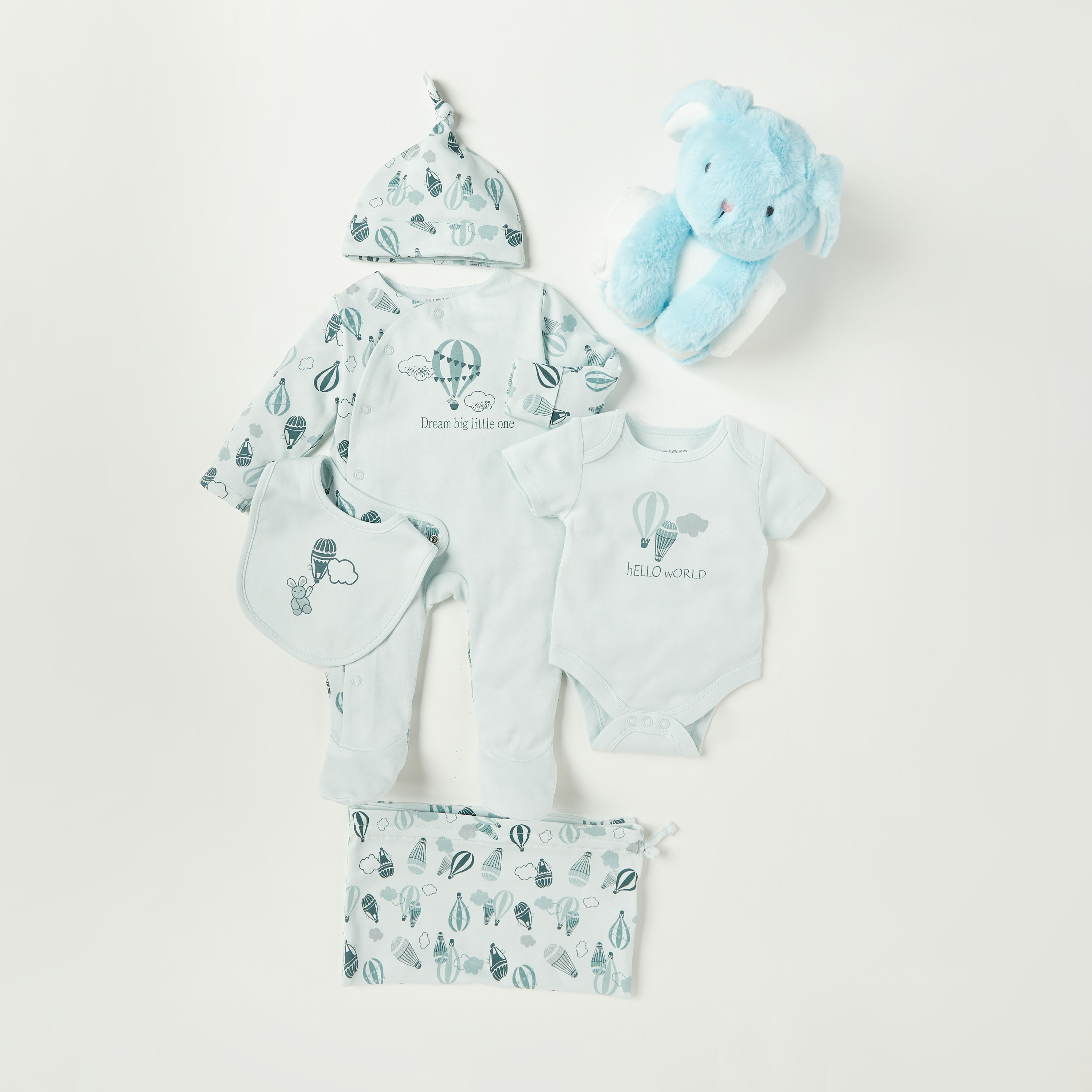 طقم هدايا ملابس بطبعات بالون الهواء الساخن 7 قطع من جونيورز-baby-boys-clothing-multipacks-image-6