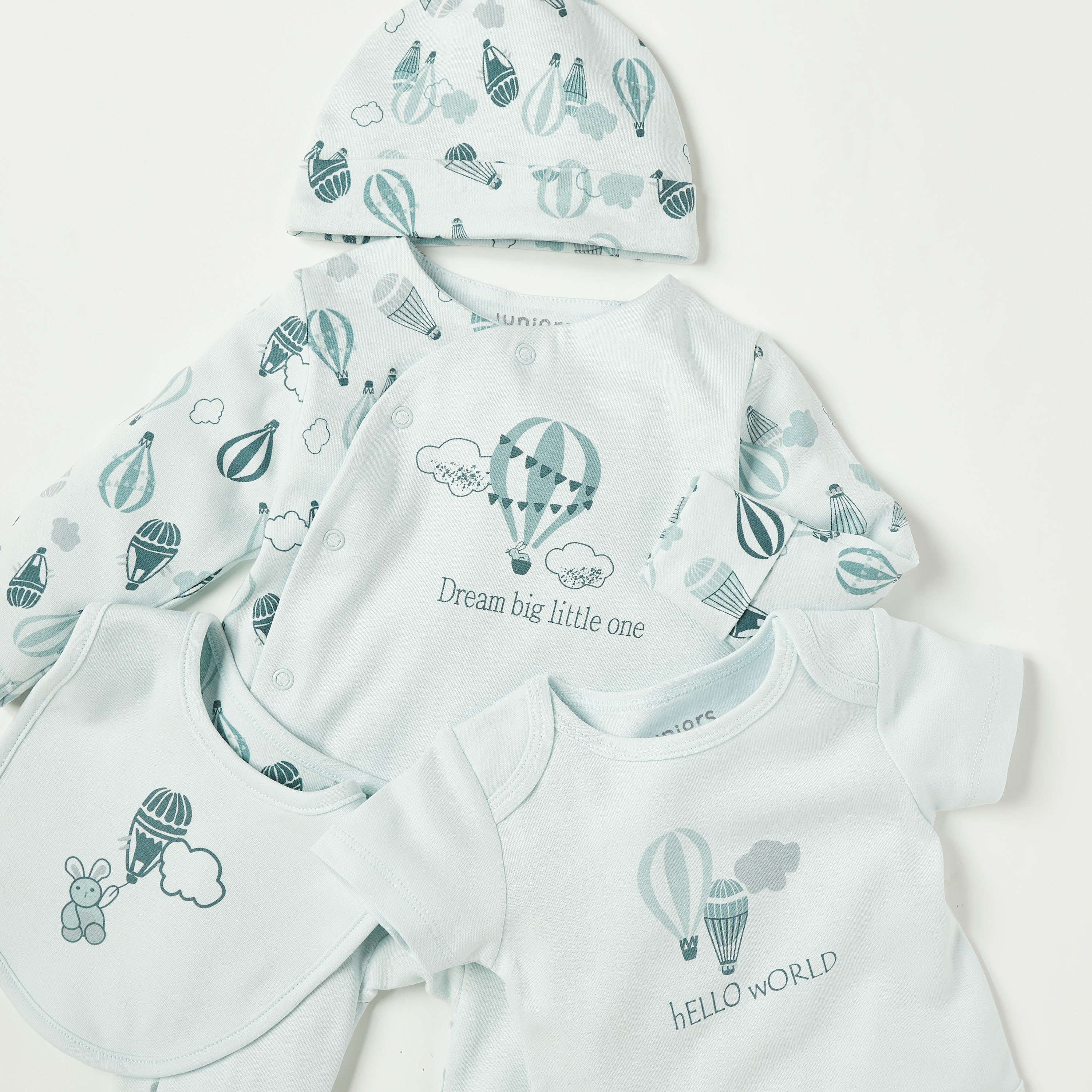 طقم هدايا ملابس بطبعات بالون الهواء الساخن 7 قطع من جونيورز-baby-boys-clothing-multipacks-image-4