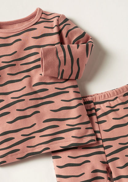 Juniors Printed Long Sleeve T-shirts and Pyjamas - Set of 2-Pyjama Sets-image-2