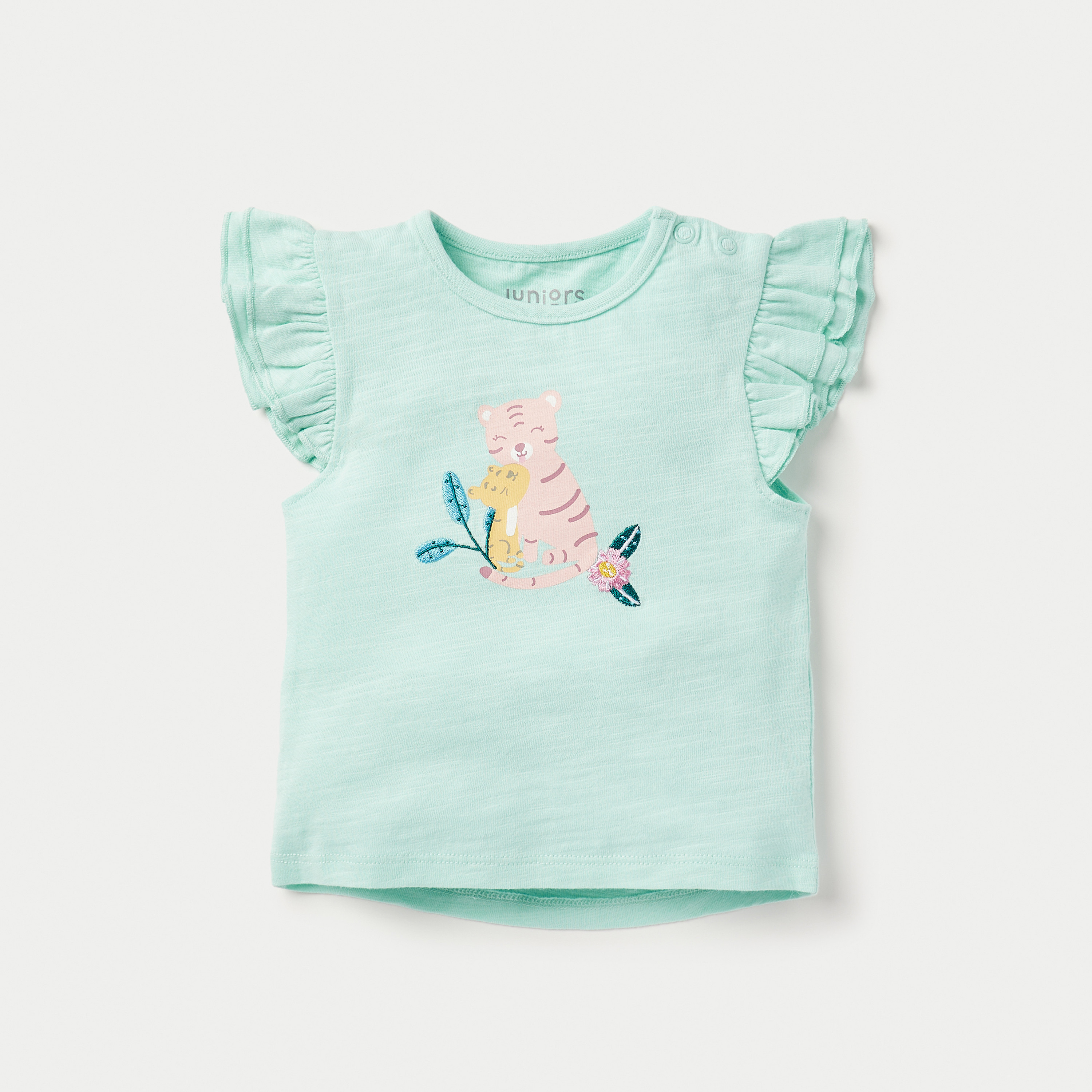 Juniors Tiger Print T-shirt and Shorts Set-baby-girls-clothing-setsandcoords-image-2