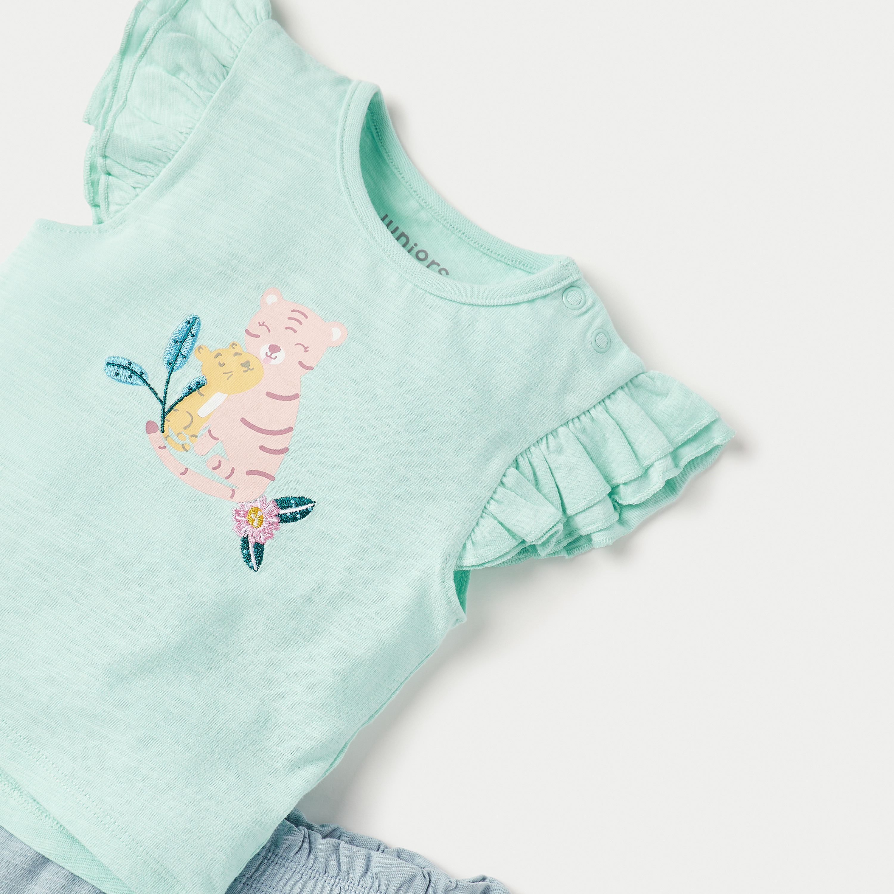 Juniors Tiger Print T-shirt and Shorts Set-baby-girls-clothing-setsandcoords-image-4