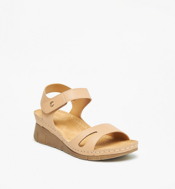 Shop Le Confort Solid Strappy Wedge Heeled Sandals with Hook and