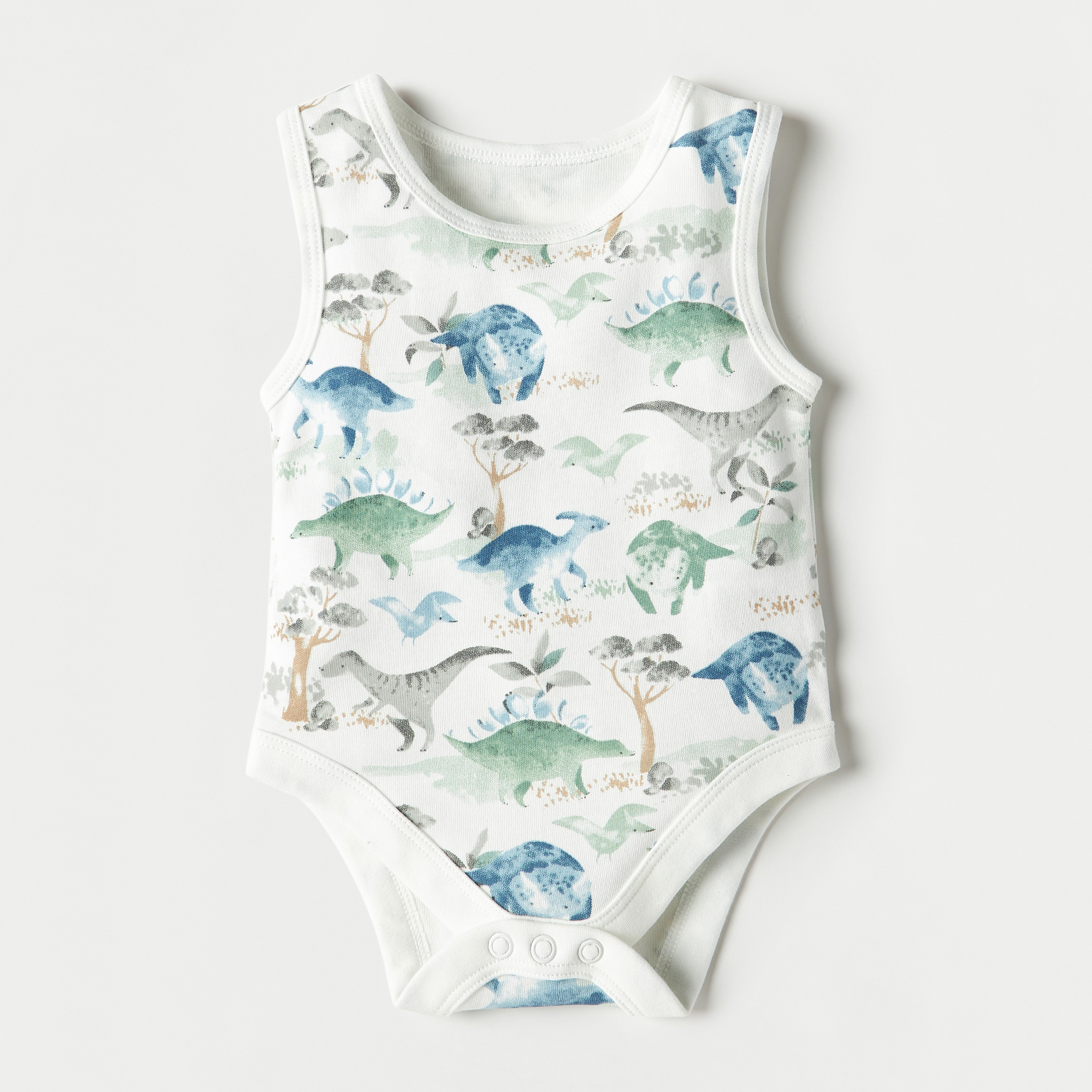 Juniors Printed Sleeveless Cotton Bodysuit - Set of 5-baby-boys-clothing-multipacks-image-2