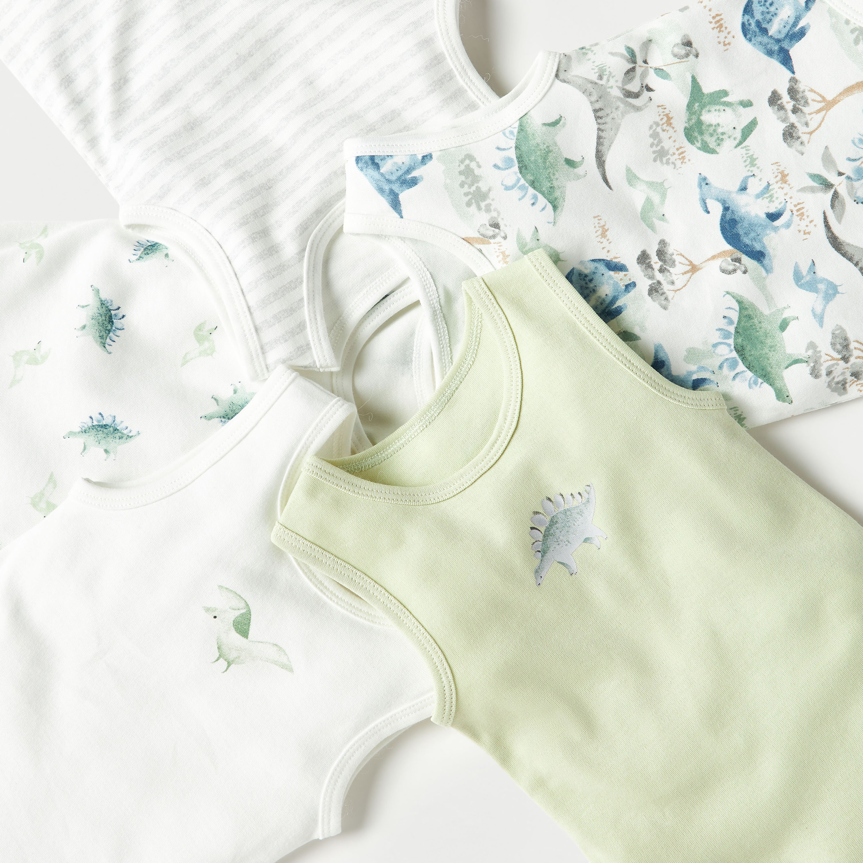 Juniors Printed Sleeveless Cotton Bodysuit - Set of 5-baby-boys-clothing-multipacks-image-3