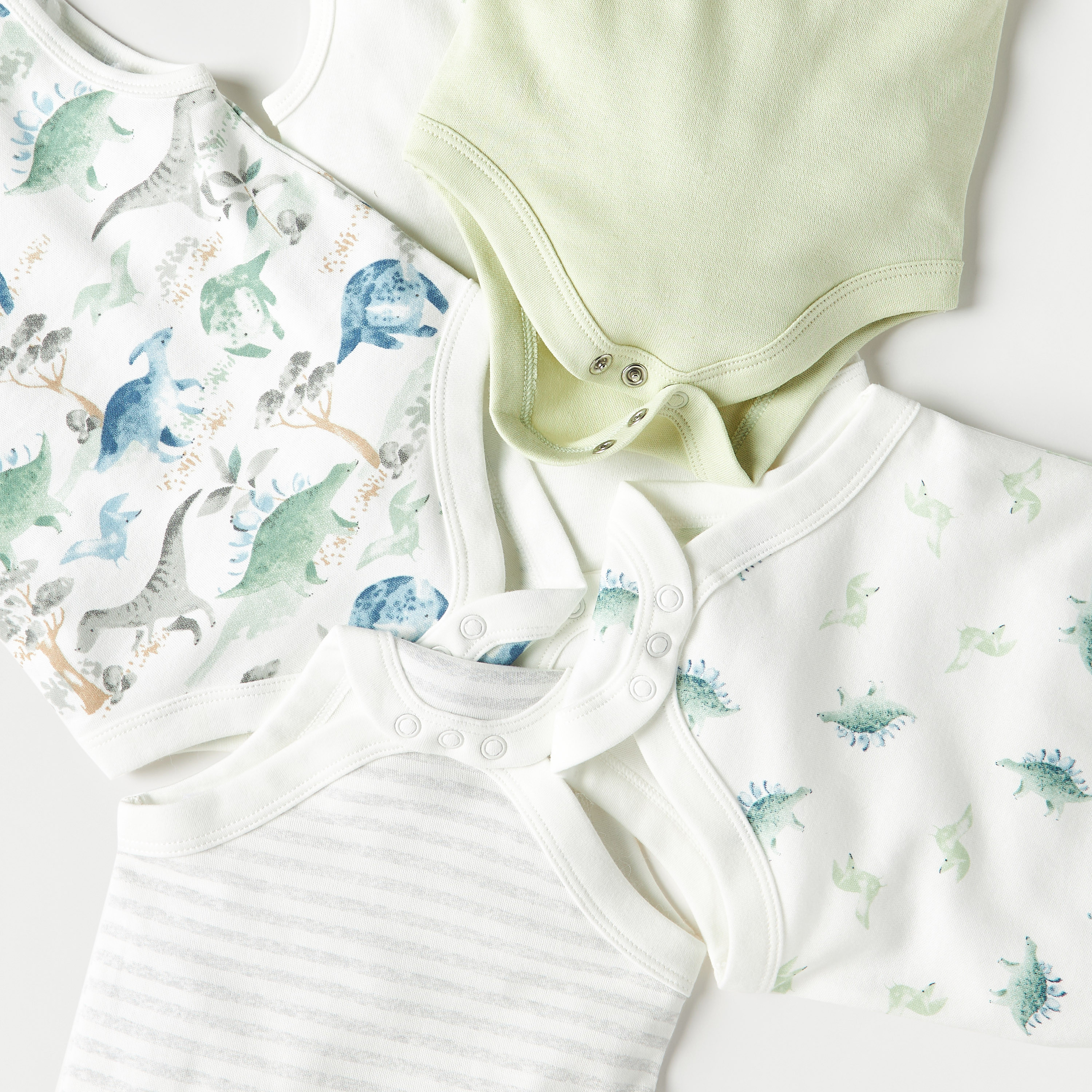 Juniors Printed Sleeveless Cotton Bodysuit - Set of 5-baby-boys-clothing-multipacks-image-4