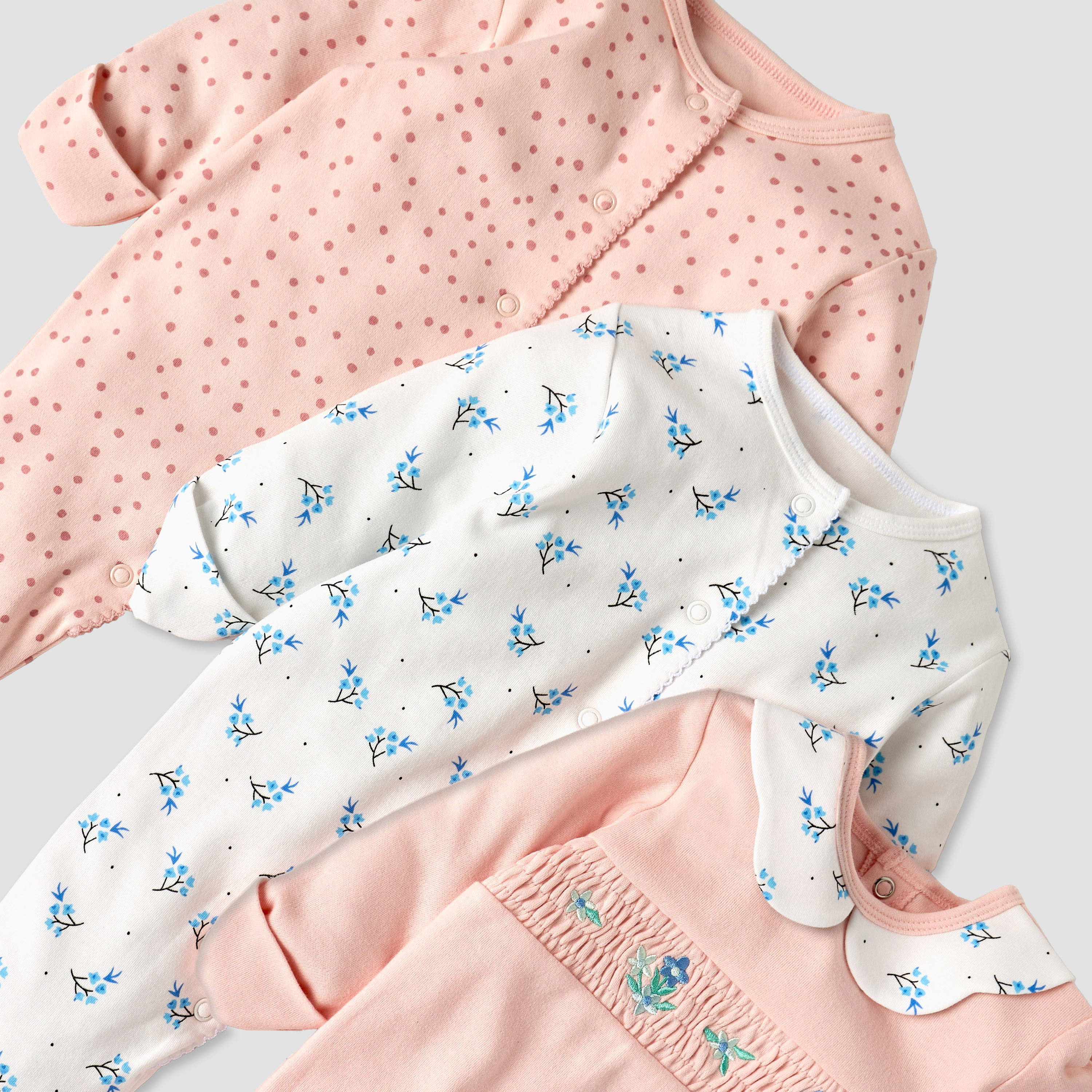 Juniors Printed Closed Feet Sleepsuit - Set of 3-baby-girls-clothing-nightwear-sleepsuits-image-5