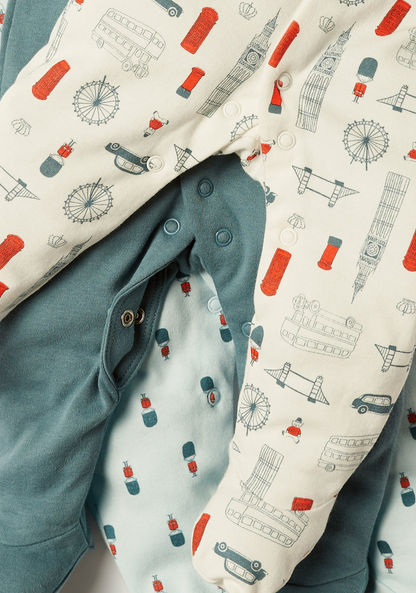 Juniors Printed Long Sleeves Sleepsuit - Set of 3