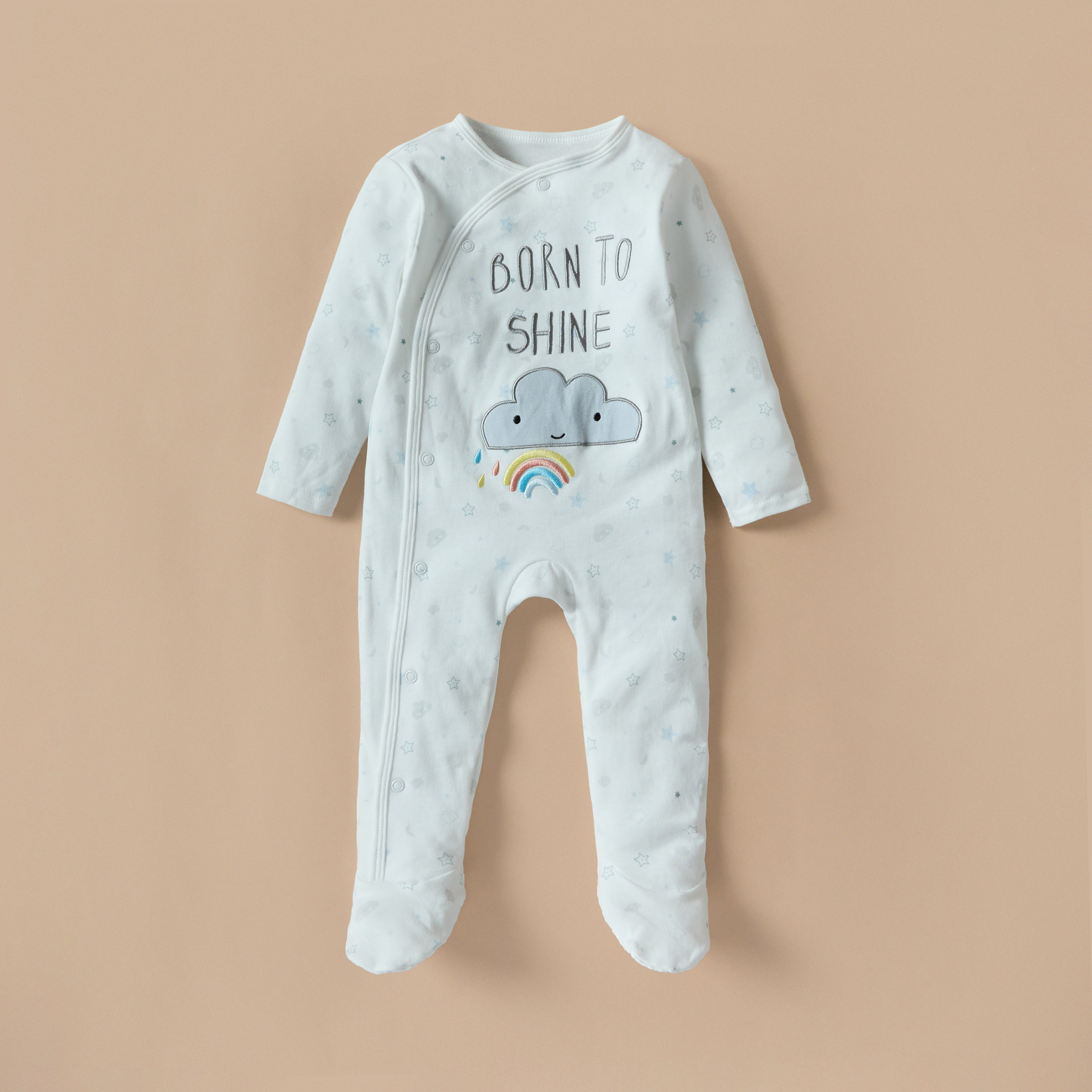 بدلة نوم بأقدام مغلقة وتطريزات وتفاصيل زخارف من جونيورز - طقم من 3 قطع-baby-boys-clothing-nightwear-sleepsuits-image-2