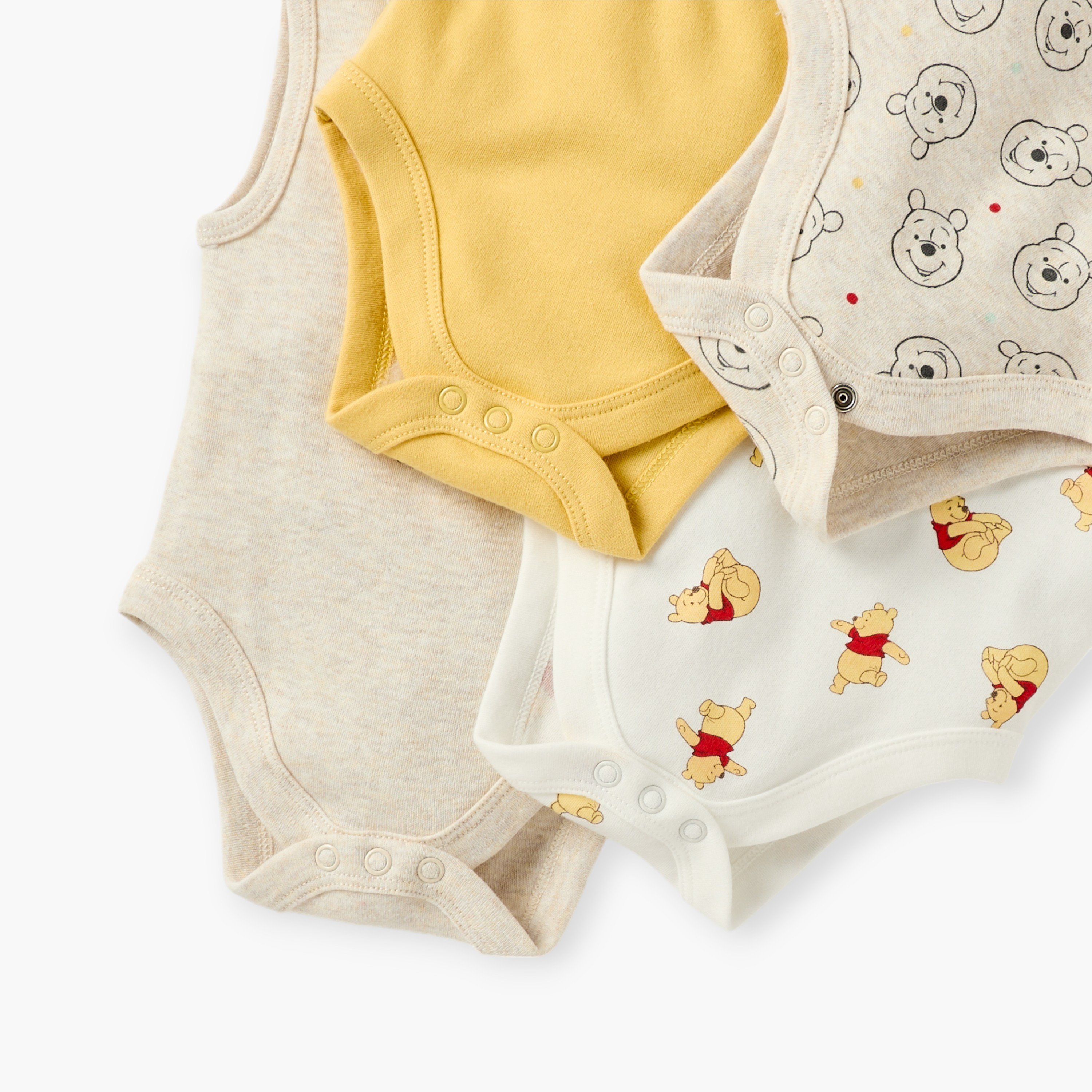 بودي سوت دون أكمام بأزرار إغلاق كبّاسة وطبعات ويني ذا بو من ديزني - طقم 4 قطع-baby-boys-clothing-multipacks-image-4