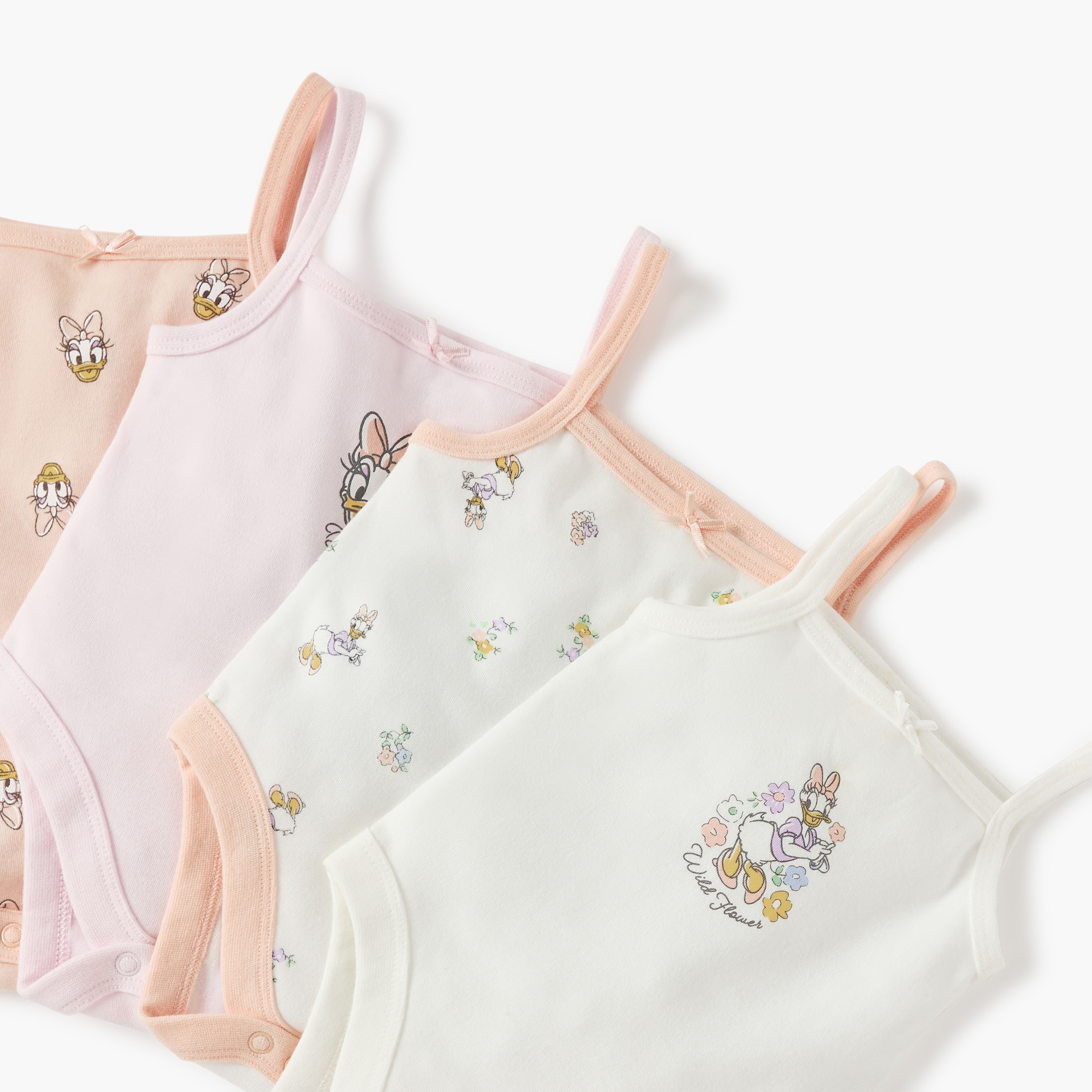 Disney Daisy Duck Strappy Bodysuit with Snap Button Closure - Set of 4-baby-girls-clothing-multipacks-image-3