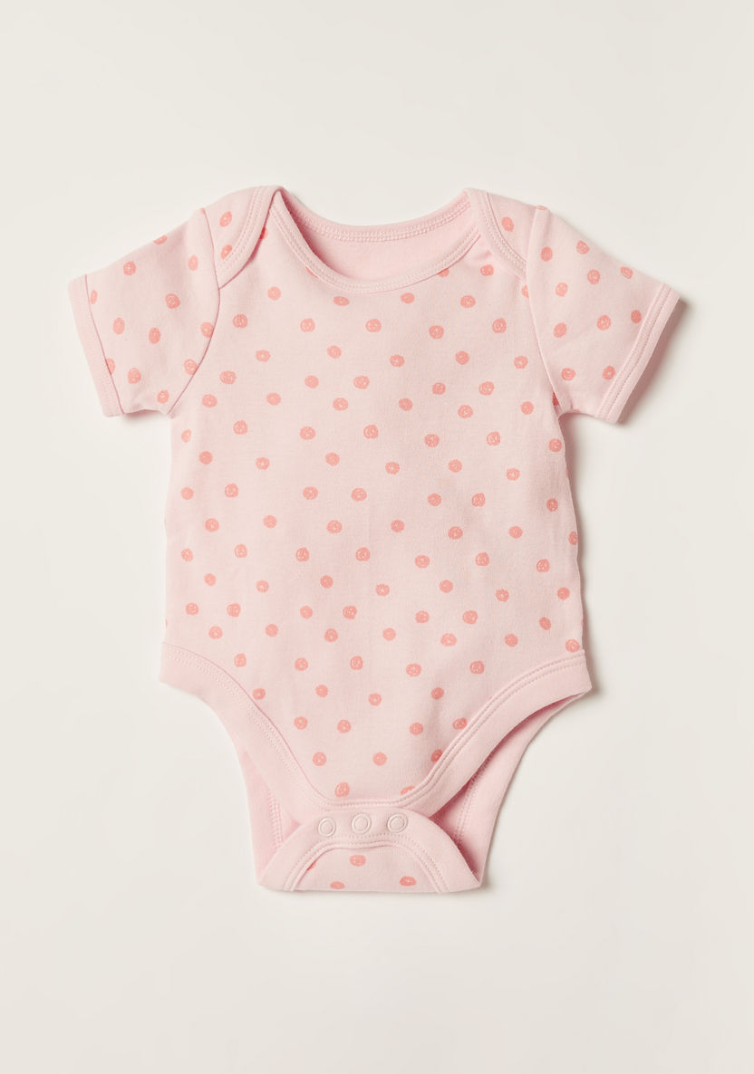 Juniors Floral Print Bodysuit with Short Sleeves-Bodysuits-image-1