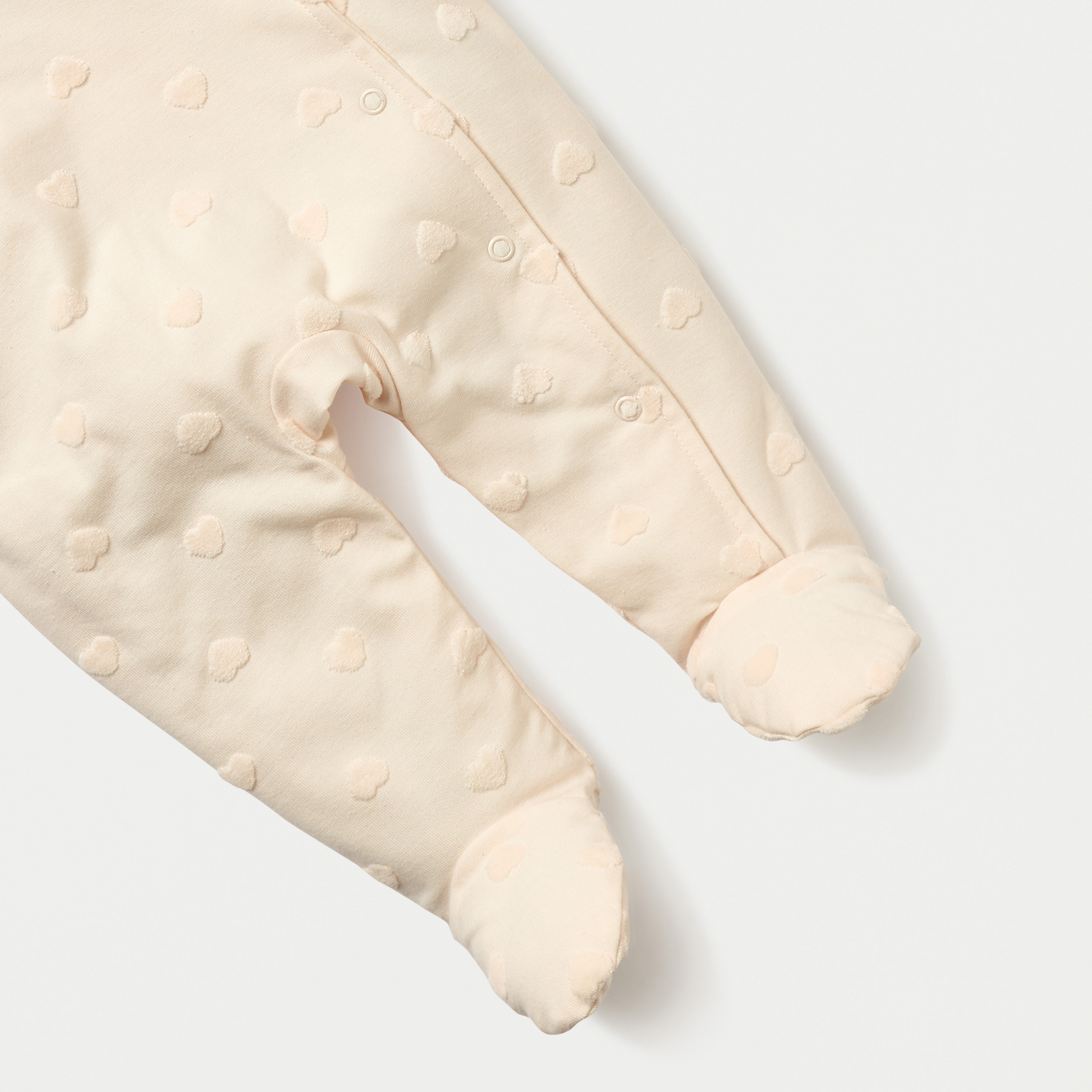 Juniors All-Over Heart Textured Hooded Sleepsuit with Snap Button Closure-baby-boys-clothing-winterwear-sleepsuits-image-4