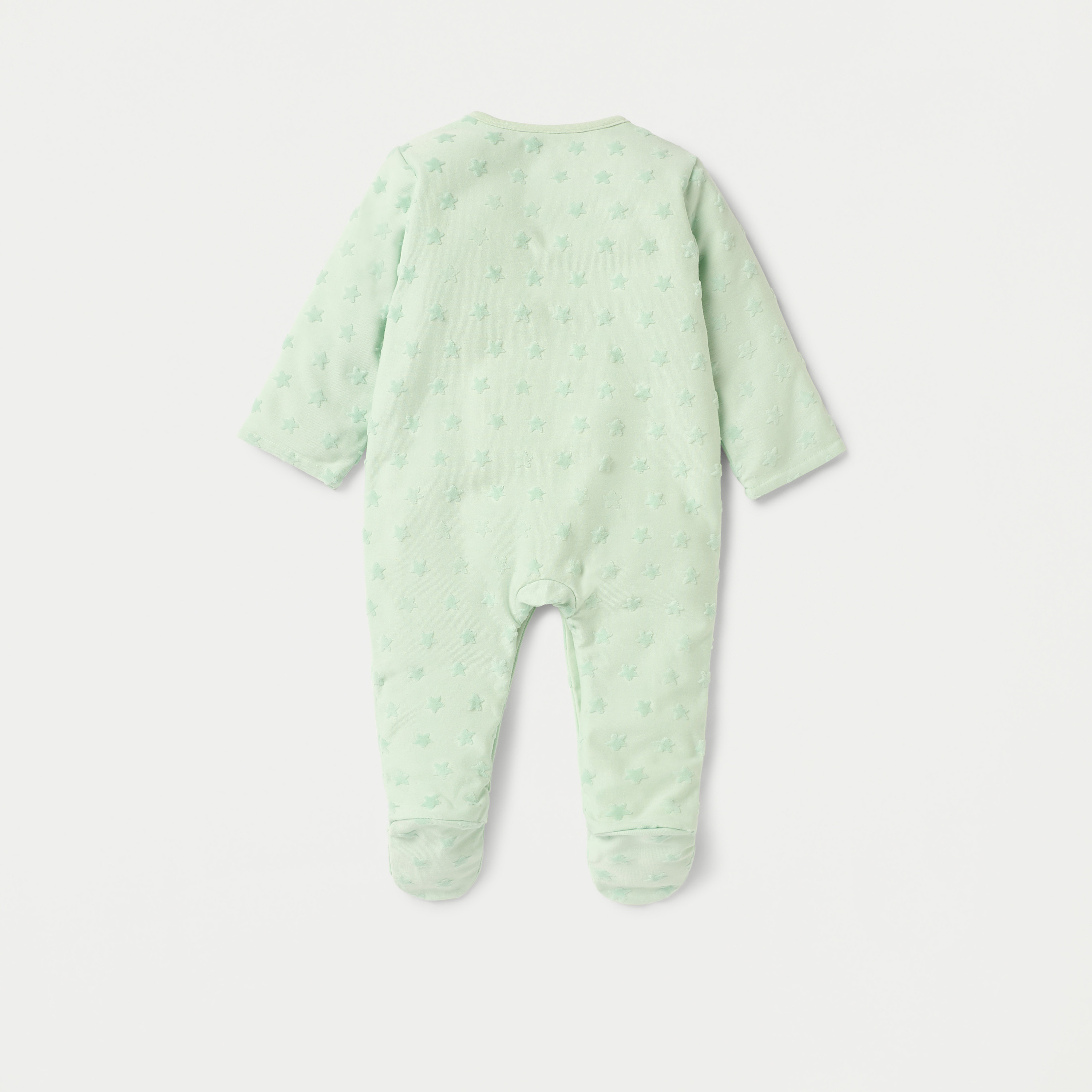 Juniors Star Textured Closed Feet Sleepsuit with Button Closure-baby-boys-clothing-winterwear-sleepsuits-image-2