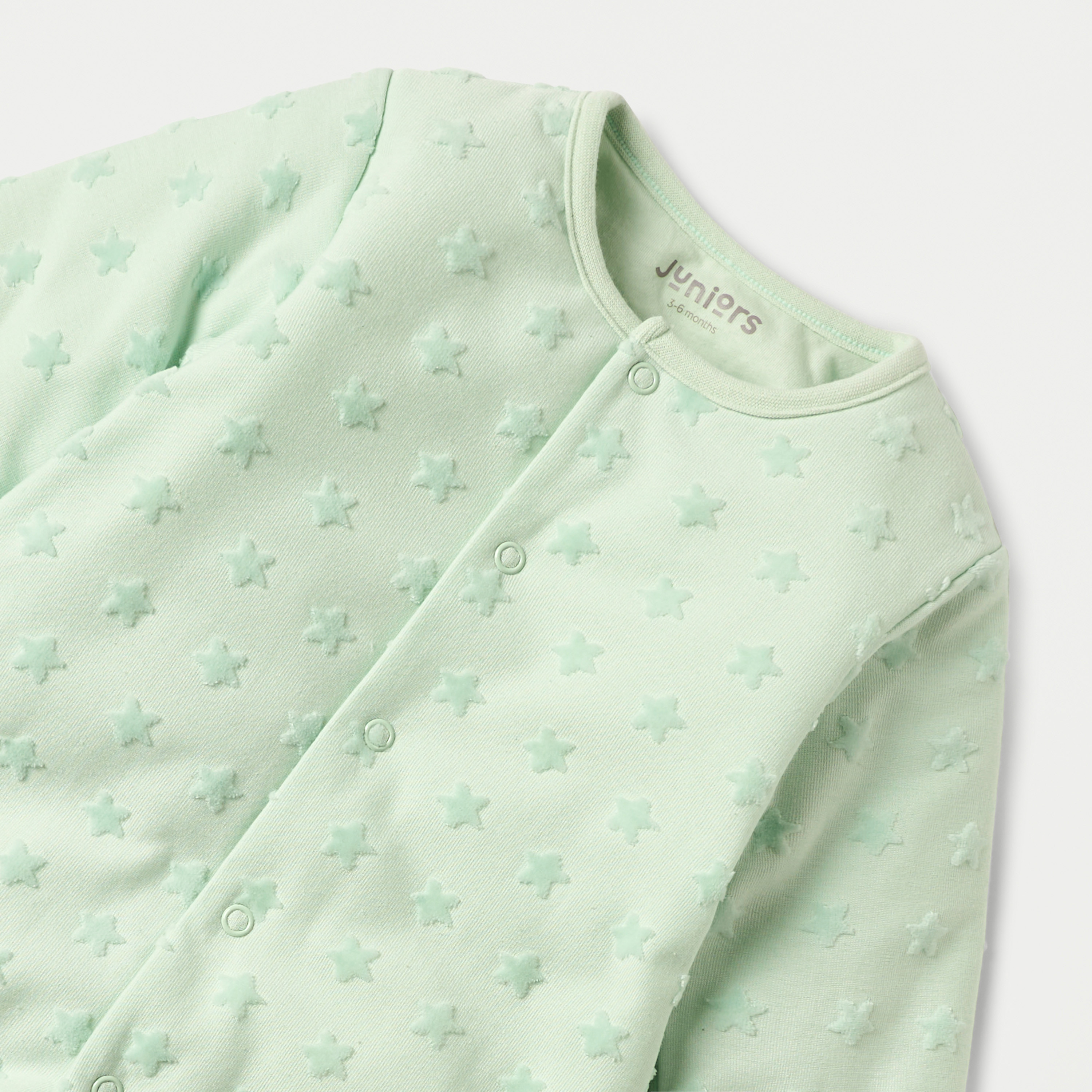 Juniors Star Textured Closed Feet Sleepsuit with Button Closure-baby-boys-clothing-winterwear-sleepsuits-image-3