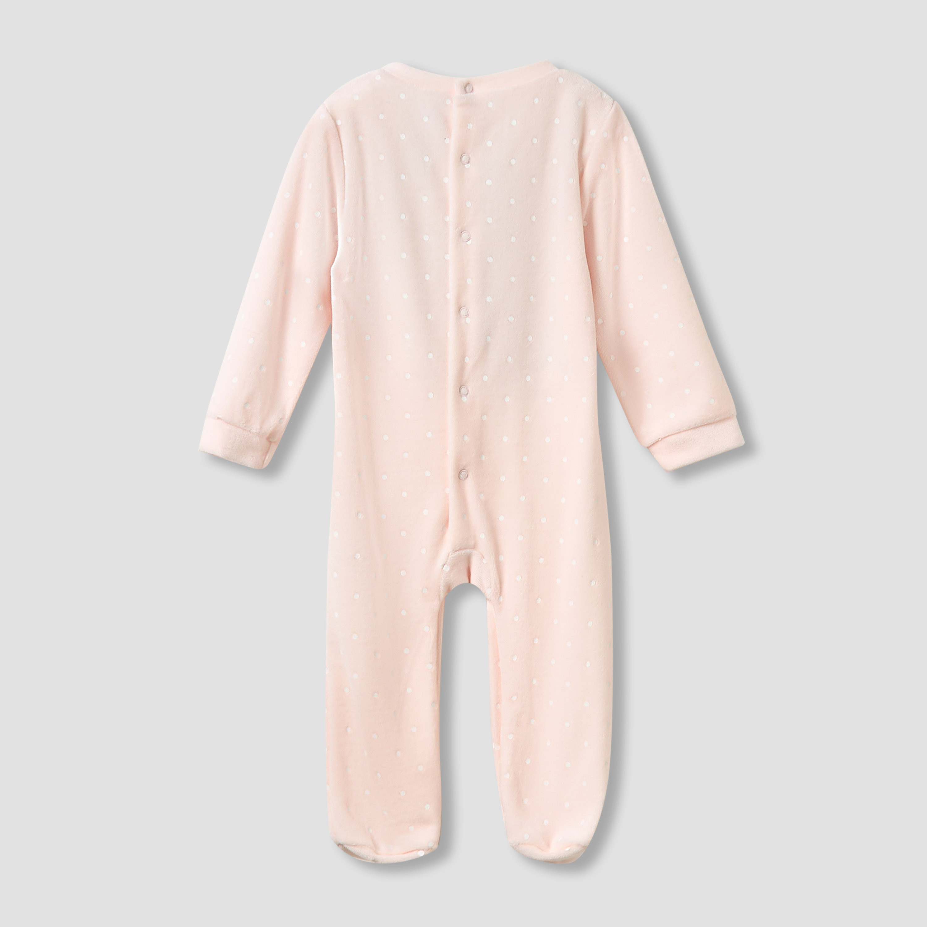 Disney Crew Neck Sleepsuit with Minnie Mouse Print and Cap - Long Sleeves-baby-girls-clothing-nightwear-sleepsuits-image-3