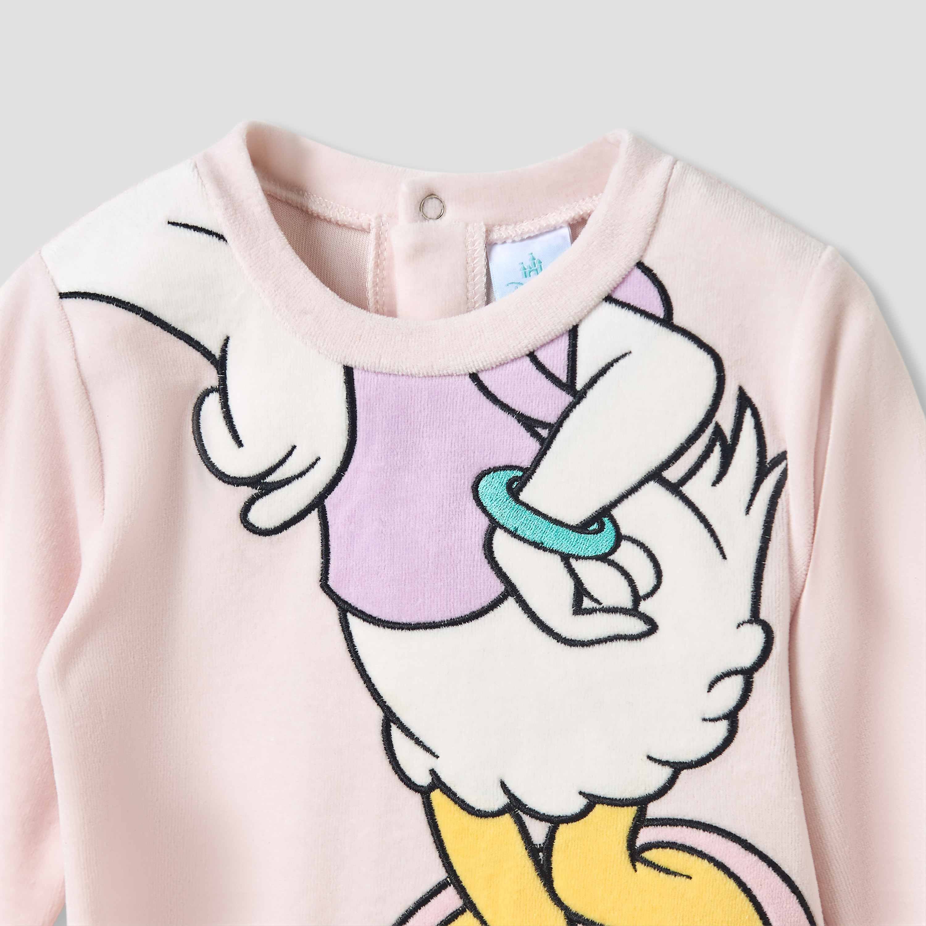 Disney Crew Neck Sleepsuit with Daisy Duck Print and Cap - Long Sleeves-baby-girls-clothing-nightwear-sleepsuits-image-4