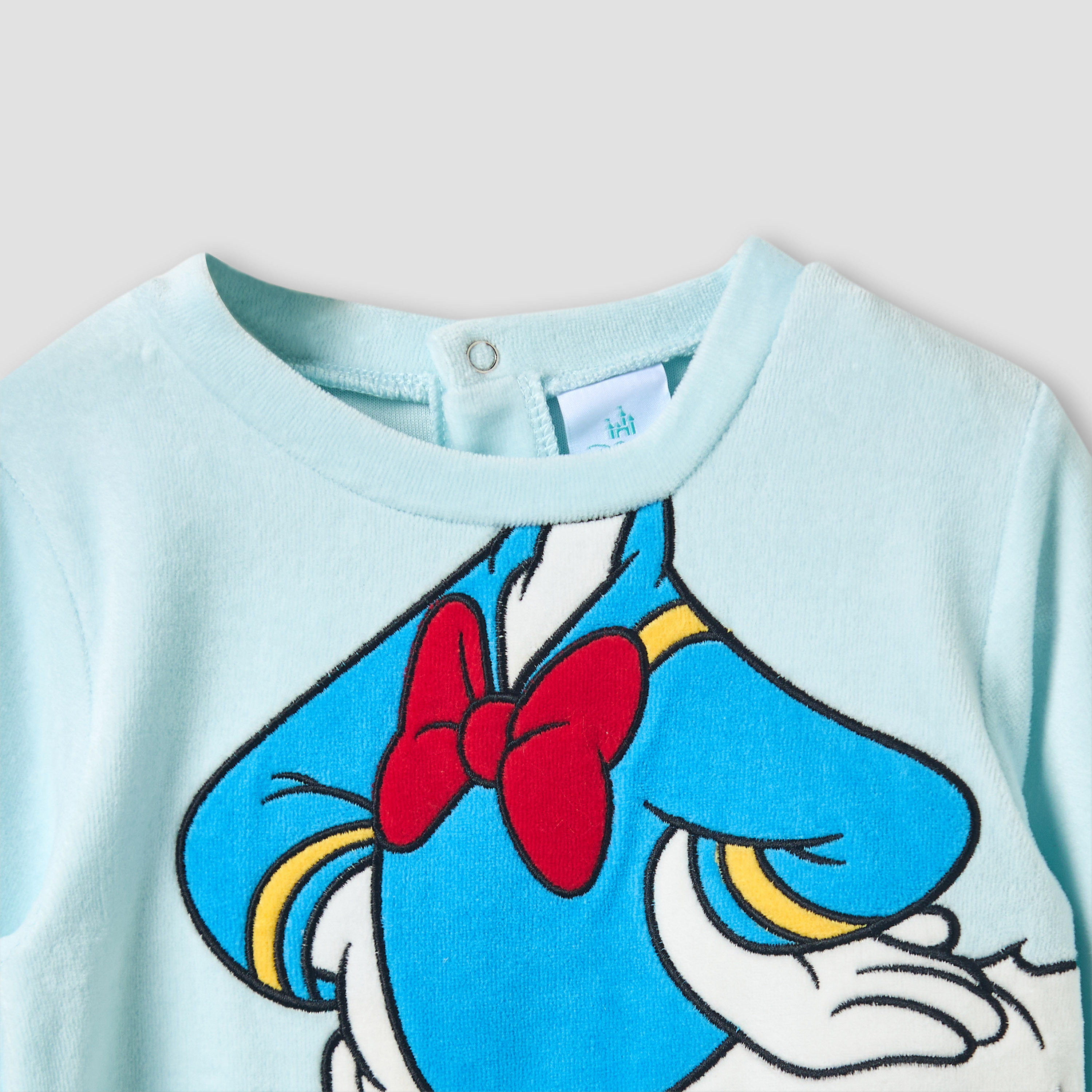 Disney Crew Neck Sleepsuit with Daisy Duck Print and Cap - Long Sleeves-baby-boys-clothing-nightwear-sleepsuits-image-4