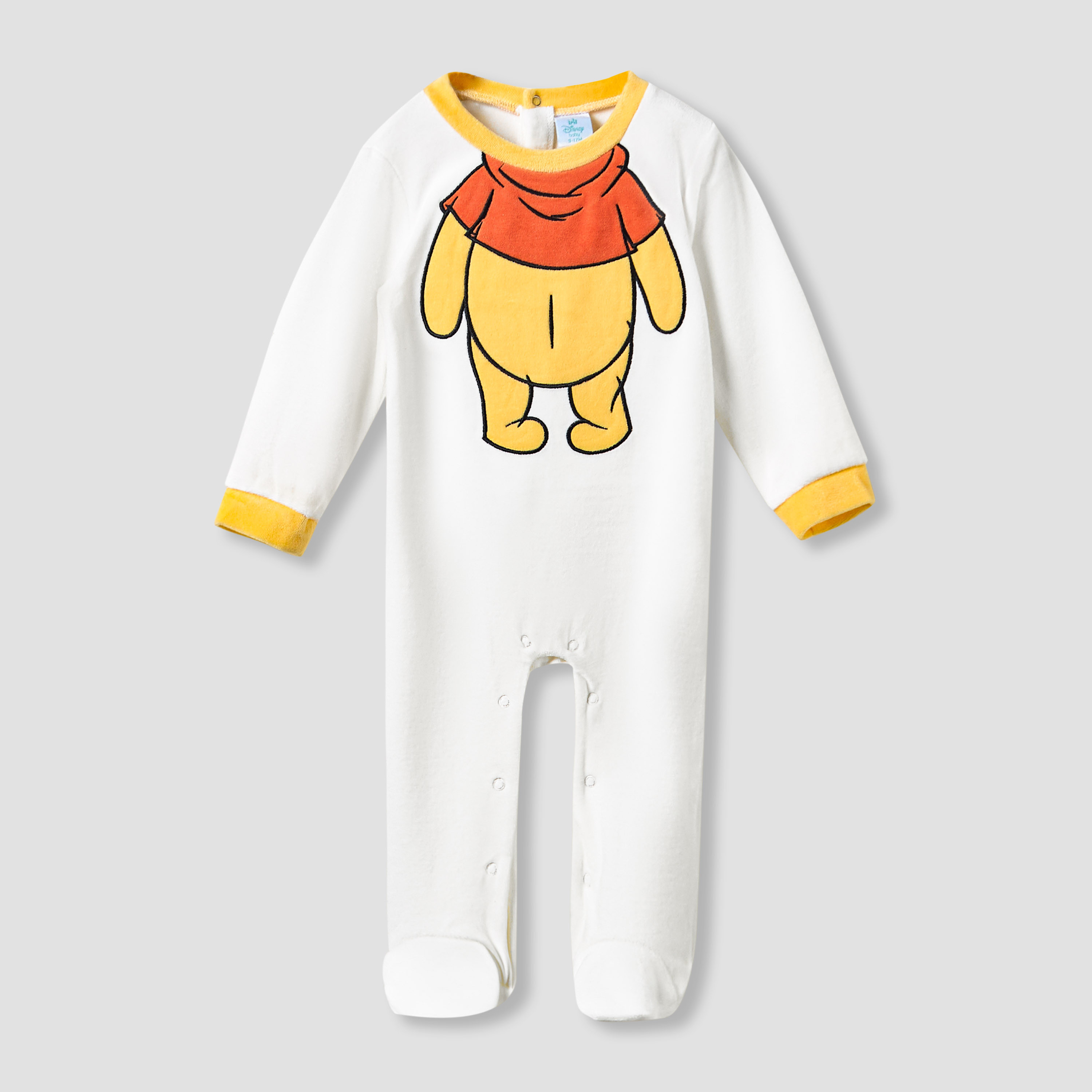 Disney Round Neck Sleepsuit with Winnie the Pooh Print and Cap - Long Sleeves-baby-boys-clothing-nightwear-sleepsuits-image-2