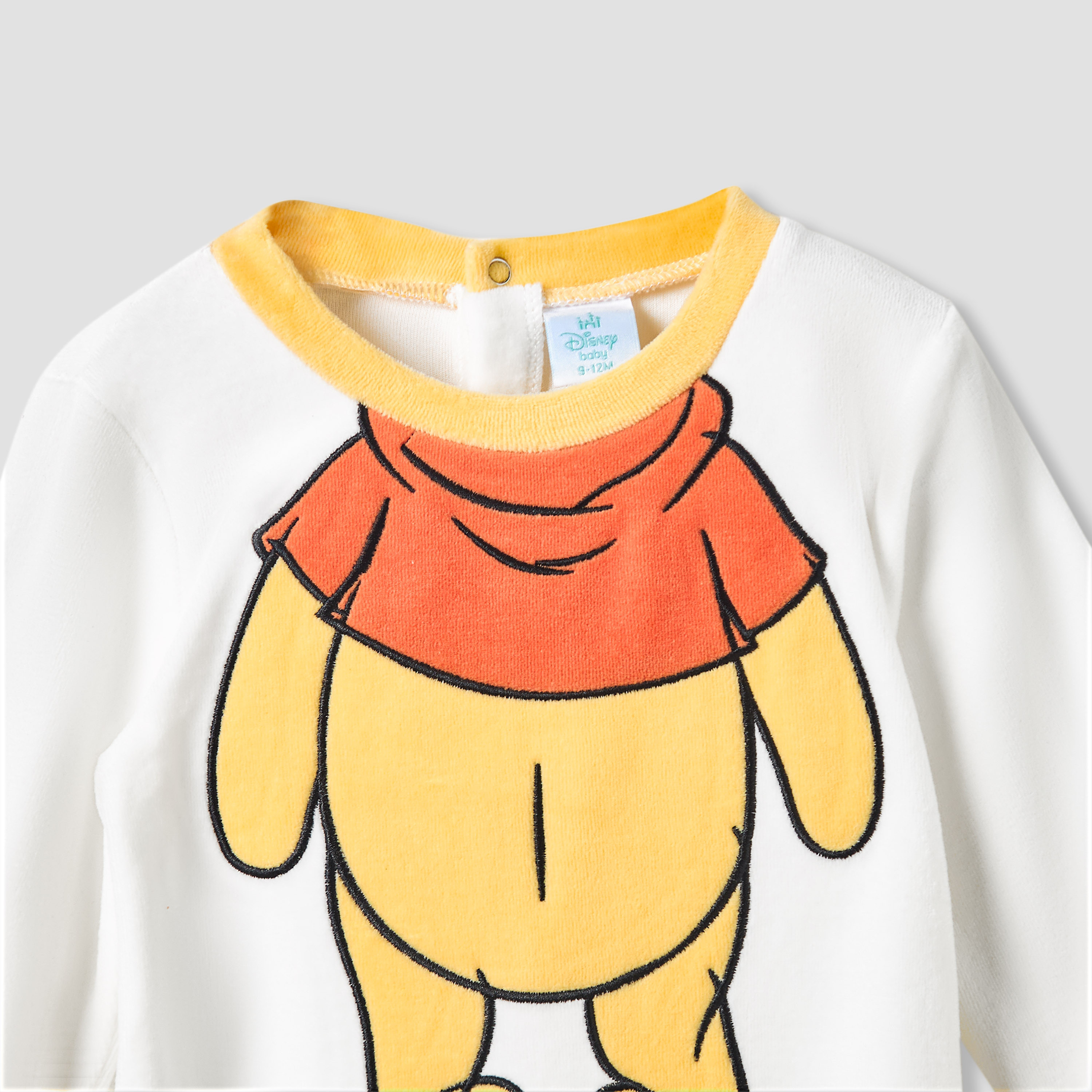 Disney Round Neck Sleepsuit with Winnie the Pooh Print and Cap - Long Sleeves-baby-boys-clothing-nightwear-sleepsuits-image-4