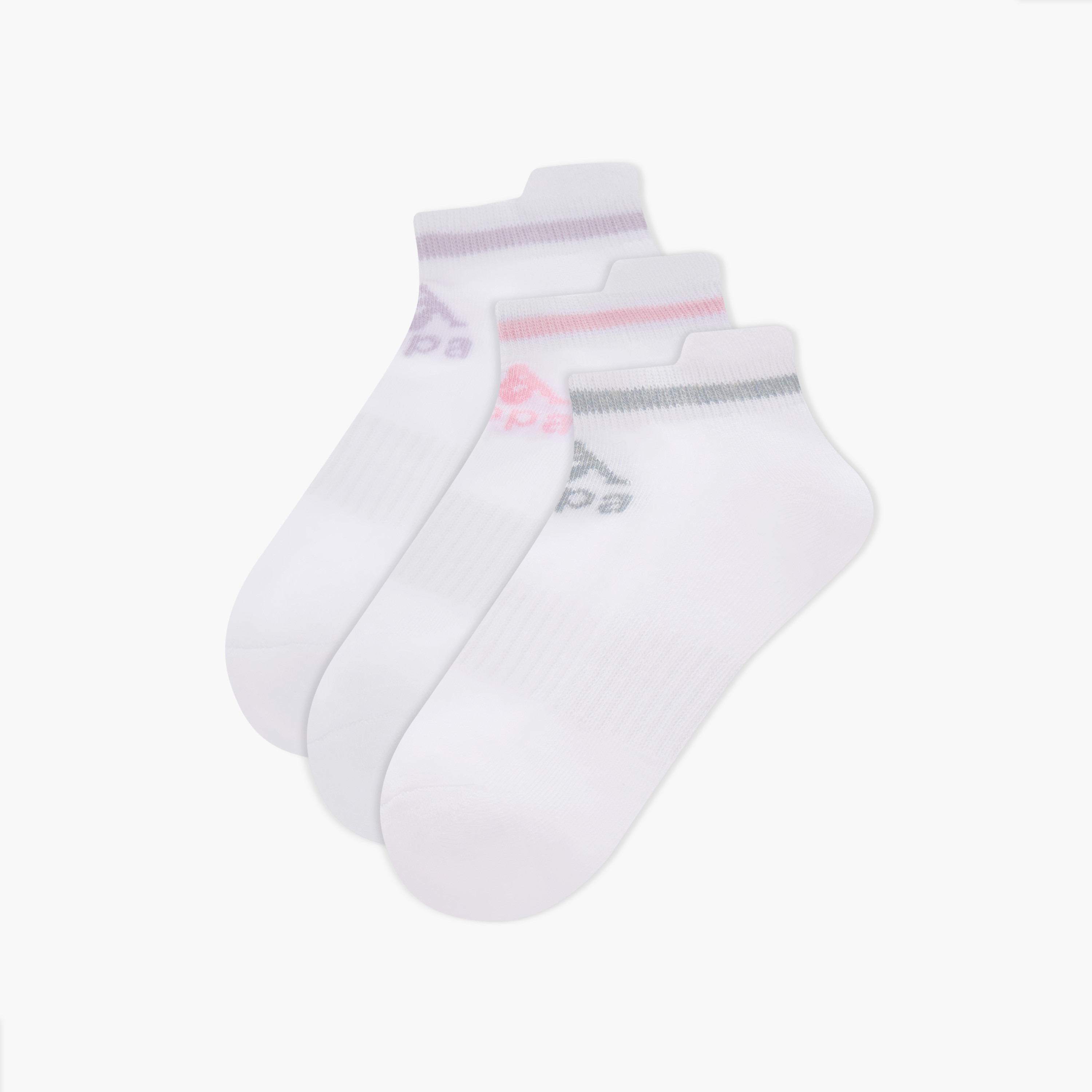 جوارب مبطنة طول الكاحل بطبعات الشعار من كابا - طقم من 3 أزواج-girls-accessories-socks-image-1