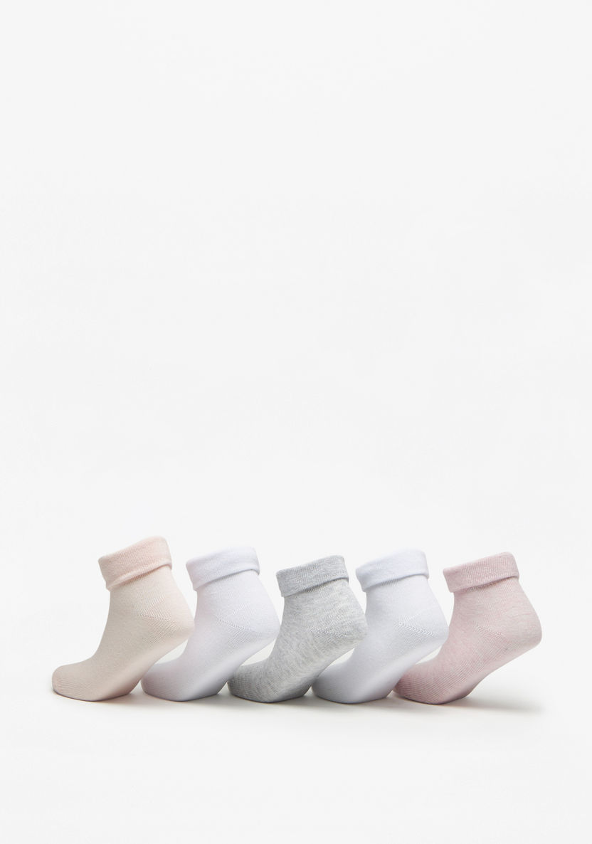 Little Missy Solid Ankle Length Socks - Set of 5-Girl%27s Socks & Tights-image-2
