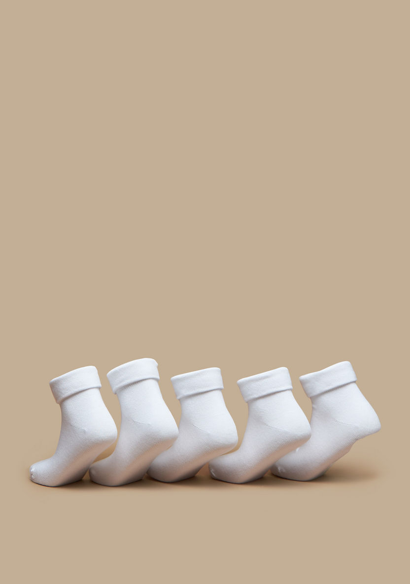 Little Missy Solid Ankle Length Socks - Set of 5-Girl%27s Socks & Tights-image-2