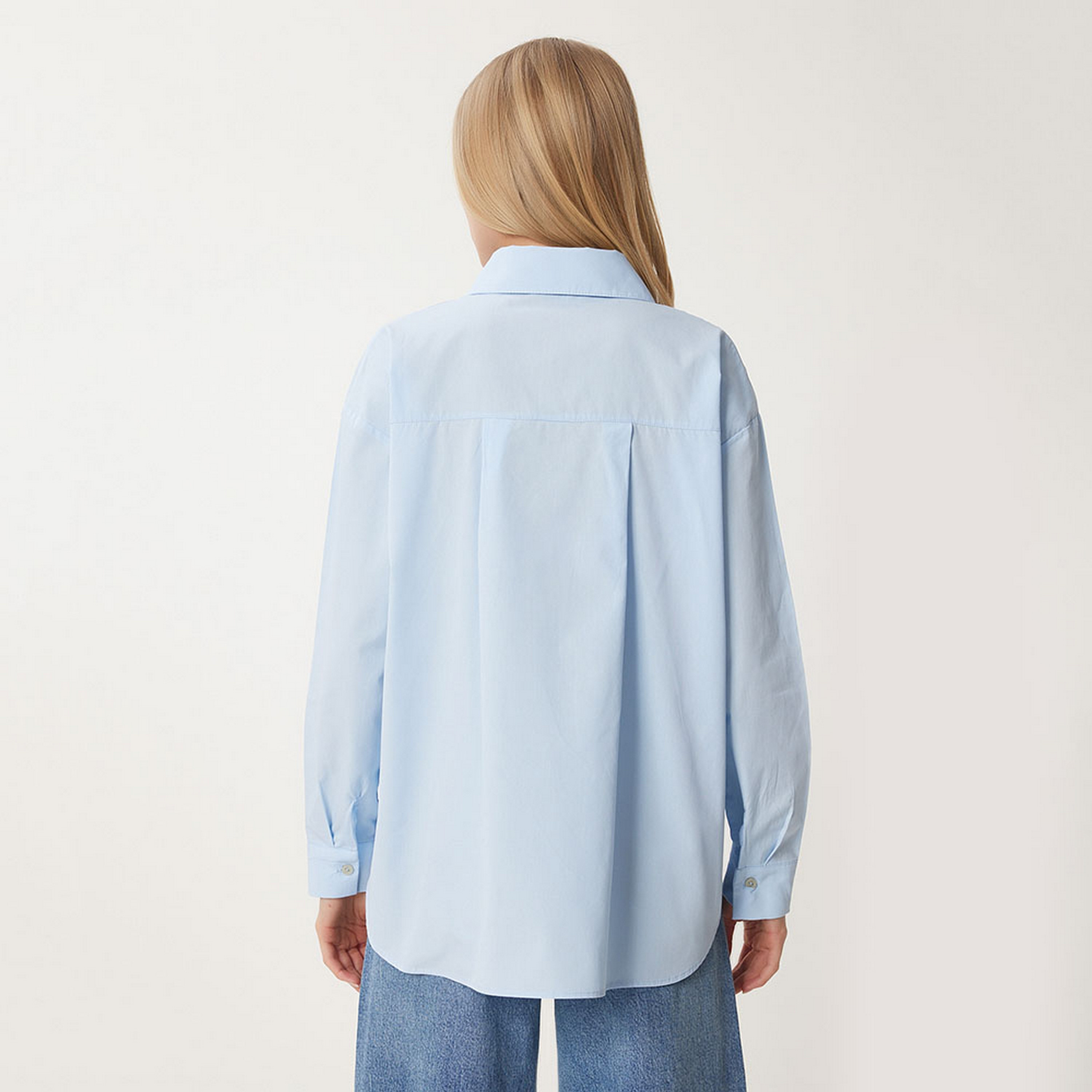 قميص نسائي أزرق بأكمام كتف تيدي مطرزة من إسطنبول إسطنبول-women-clothing-shirtsandblouses-shirts-image-3