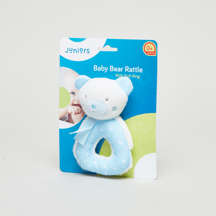 Juniors Baby Bear Rattle with Soft Ring