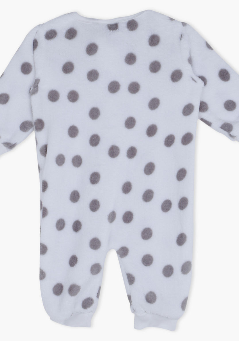 Juniors Polka Dot Printed Round Neck Long Sleeves Sleepsuit-Sleepsuits-image-1