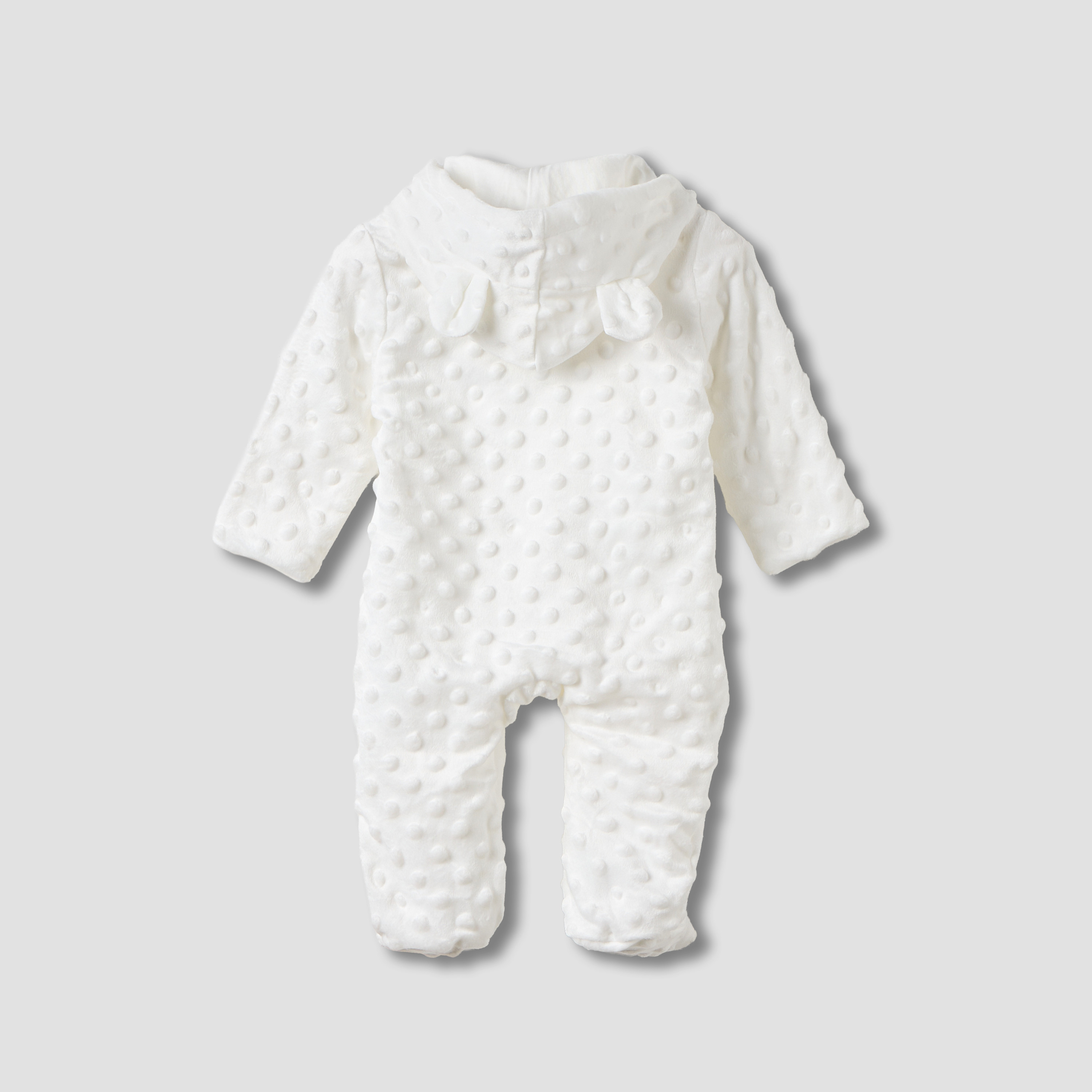 Juniors Textured Closed Feet Sleepsuit with Hood and Zip Closure-baby-boys-clothing-winterwear-sleepsuits-image-2
