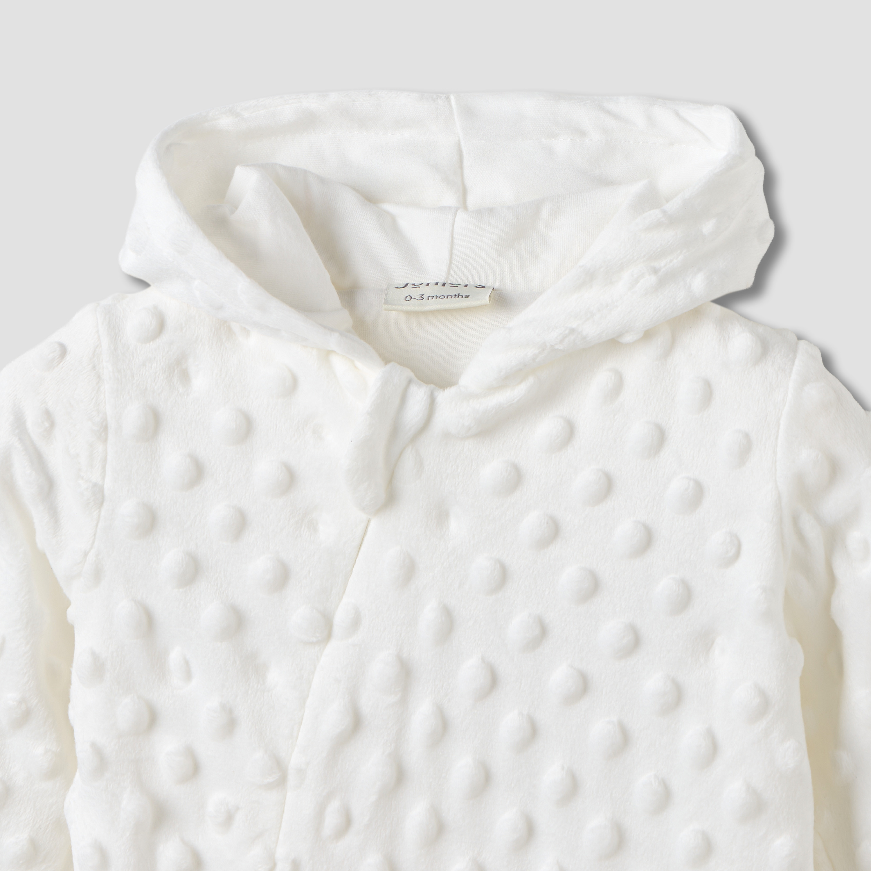 Juniors Textured Closed Feet Sleepsuit with Hood and Zip Closure-baby-boys-clothing-winterwear-sleepsuits-image-3